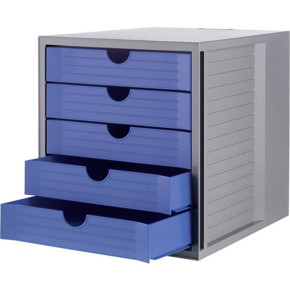 SchubladenboxDIN HAN blau Schubladen geschlossene A4, 5 Schubladenbox