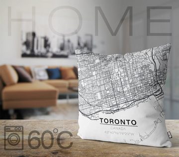 Kissenbezug, VOID (1 Stück), Toronto Karte Kissenhülle Kanada Stadtkarte Stadtplan Landkarte Plan