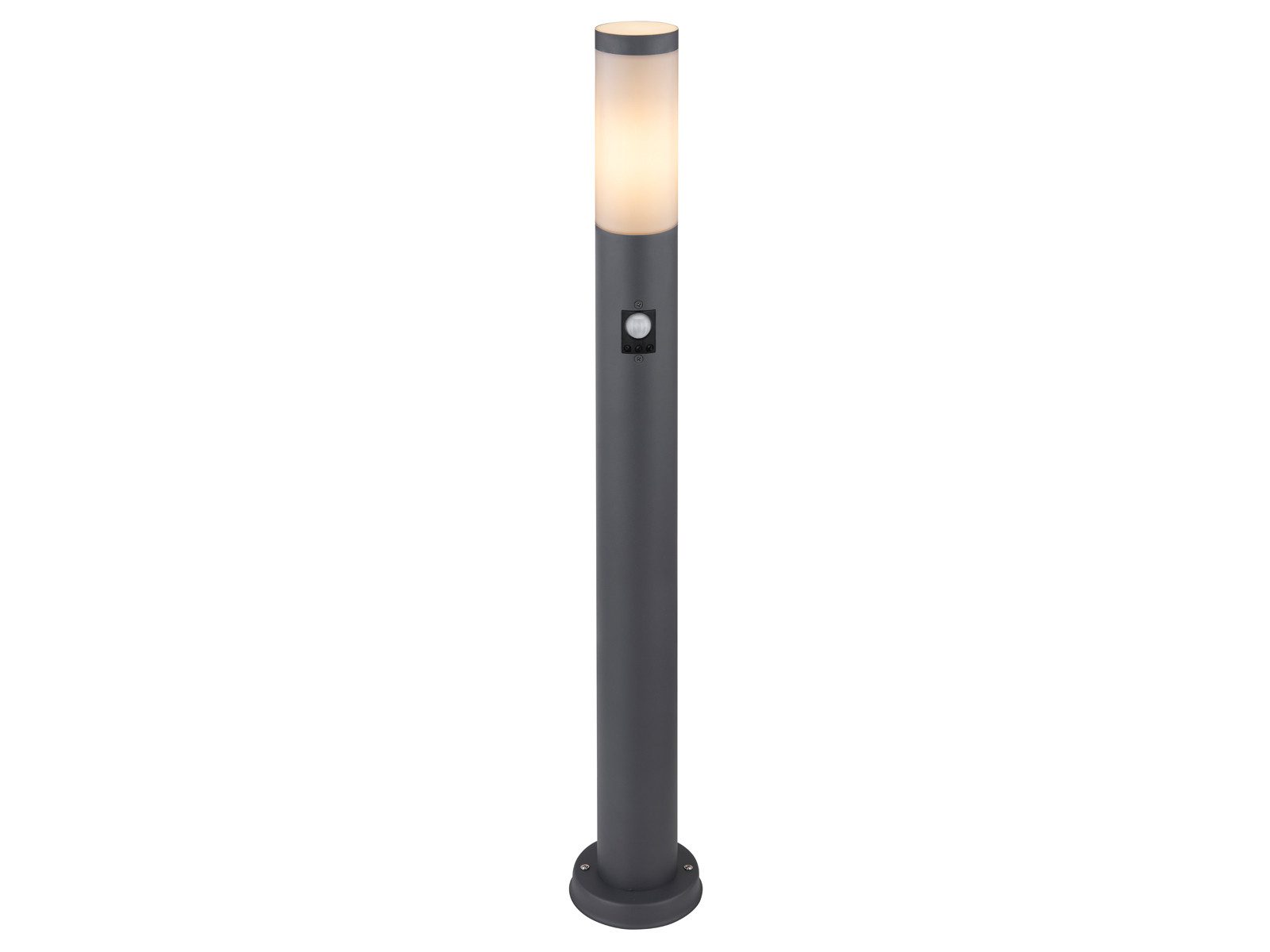 GLOBO LIGHTING LED Pollerleuchte, Bewegungsmelder, LED wechselbar, warmweiß, für Außenbereich Ideen Gartenbeleuchtung mit Strom Anthrazit, H 80cm