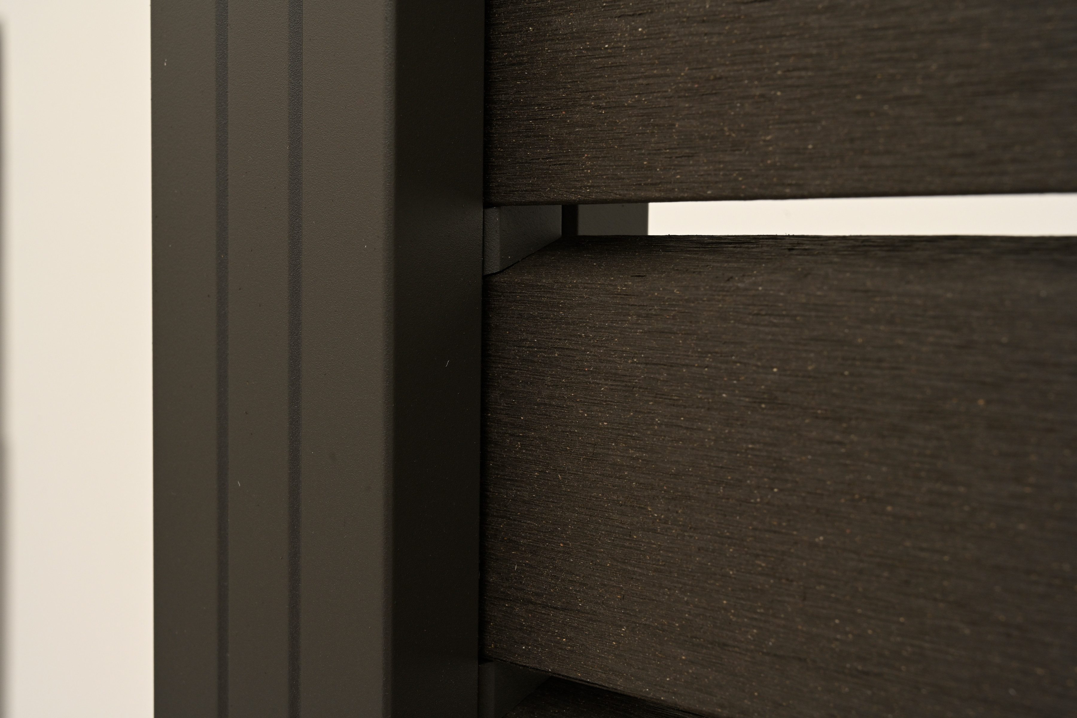 GartenLand Zaun Stockholm WPC Rhombus ca. 180x180 cm, (Set, Ohne Pfosten, ca. 180x180 cm), Anthrazit / Alu Anthrazit