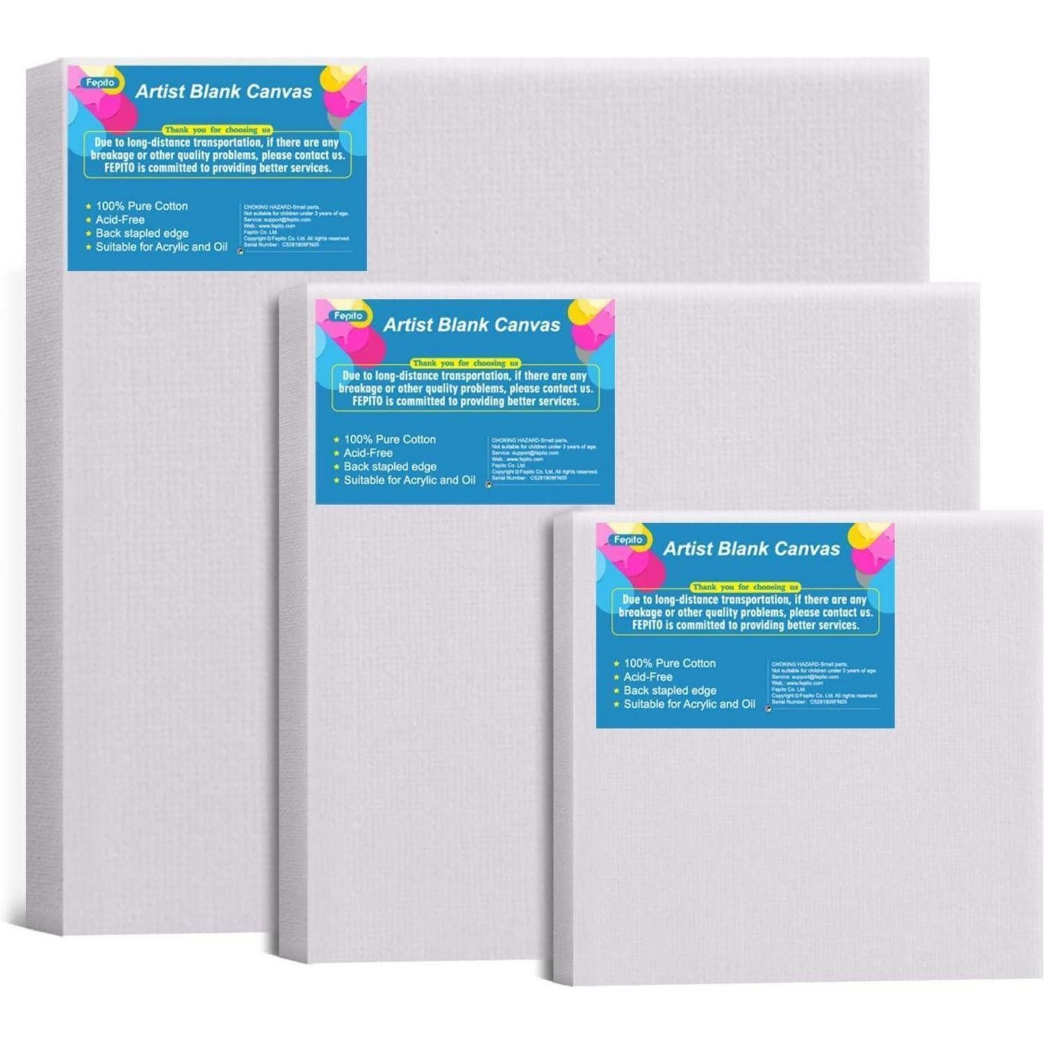 LuxusKollektion Leinwandbild Leinwandset Gerahmt Malerei 20x20 15x15 10x10 Kunst 3 Squares 3pcs