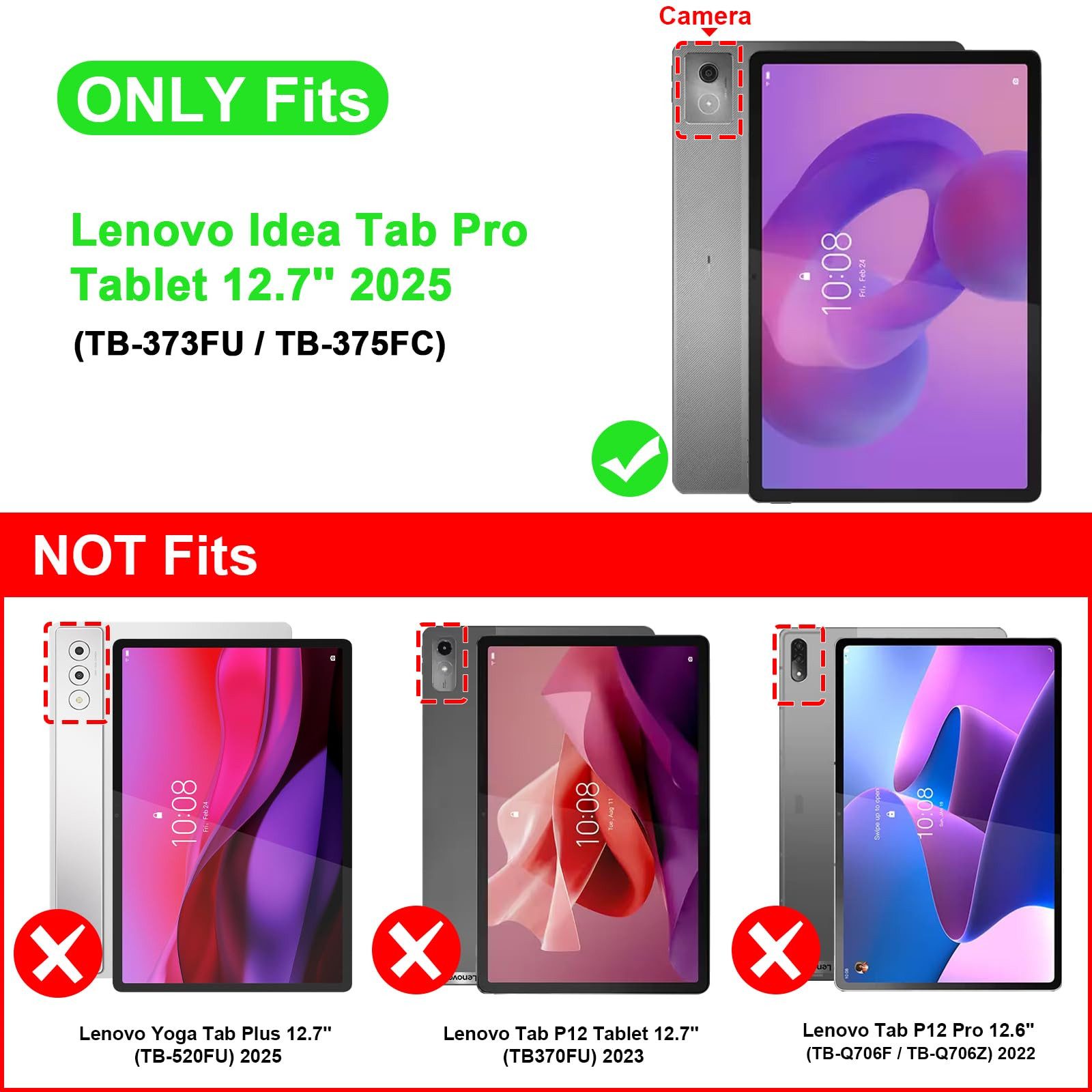 Fintie Tablet-Hülle für Lenovo Idea Tab Pro 12.7 Zoll 2025 (TB-373FU/ TB-375FC) Ultradünn, Soft TPU Rückseite Abdeckung Case mit Stifthalter und Auto Schlaf/Wach