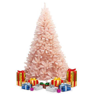 COSTWAY Künstlicher Weihnachtsbaum »Tannenbaum Rosa«, 180cm, 617 Spitzen PVC Spitzen, mit Klappsystem & Metallständer