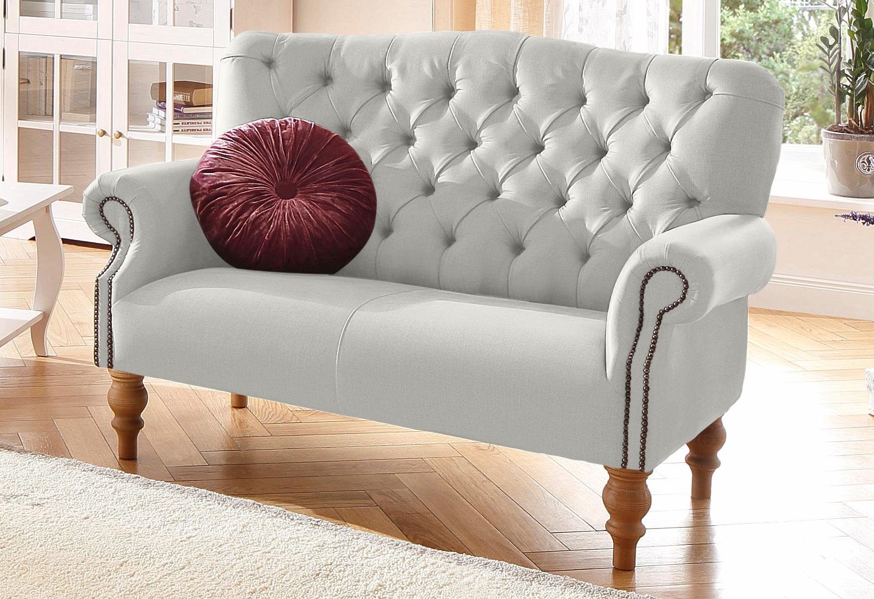 Home affaire Chesterfield-Sofa Lord, mit echter Chesterfield-Knopfheftung und Ziernägeln