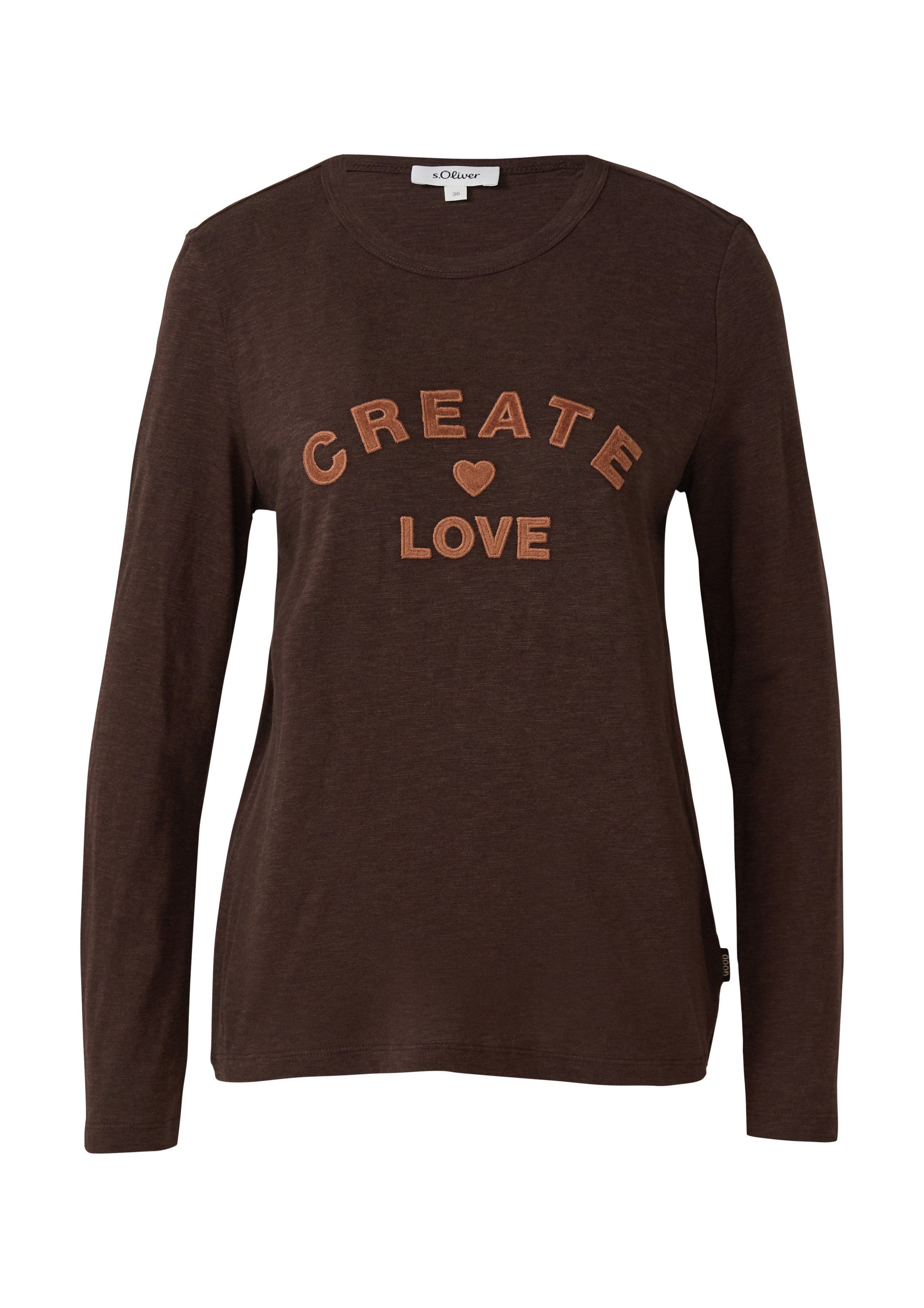 s.Oliver Langarmshirt T-Shirt Longsleeve mit appliziertem Artwork günstig online kaufen