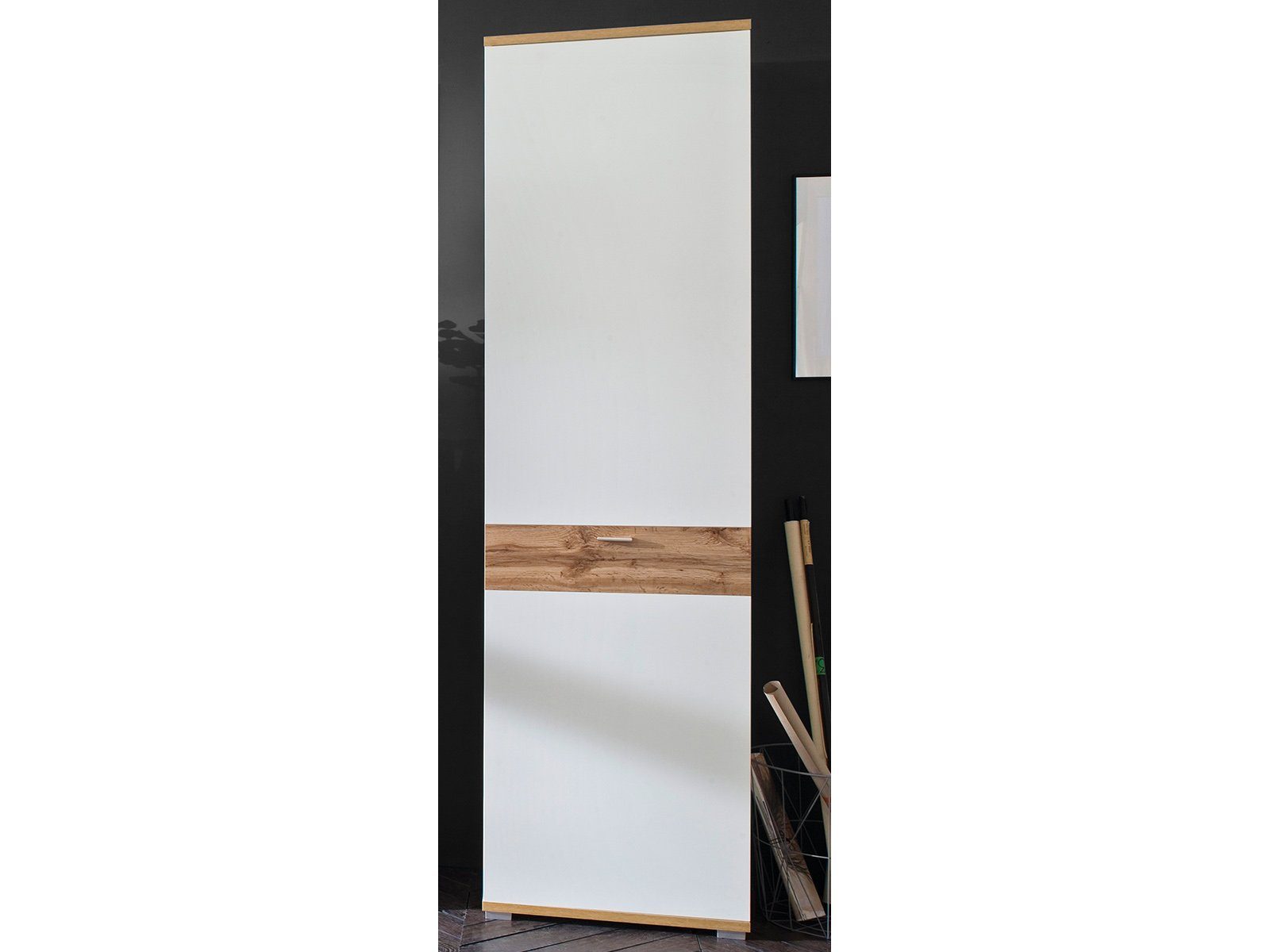 möbelando Garderobenschrank Garderobenschrank "Clayborn I" 58 x 205 x 40 cm (B/H/T)