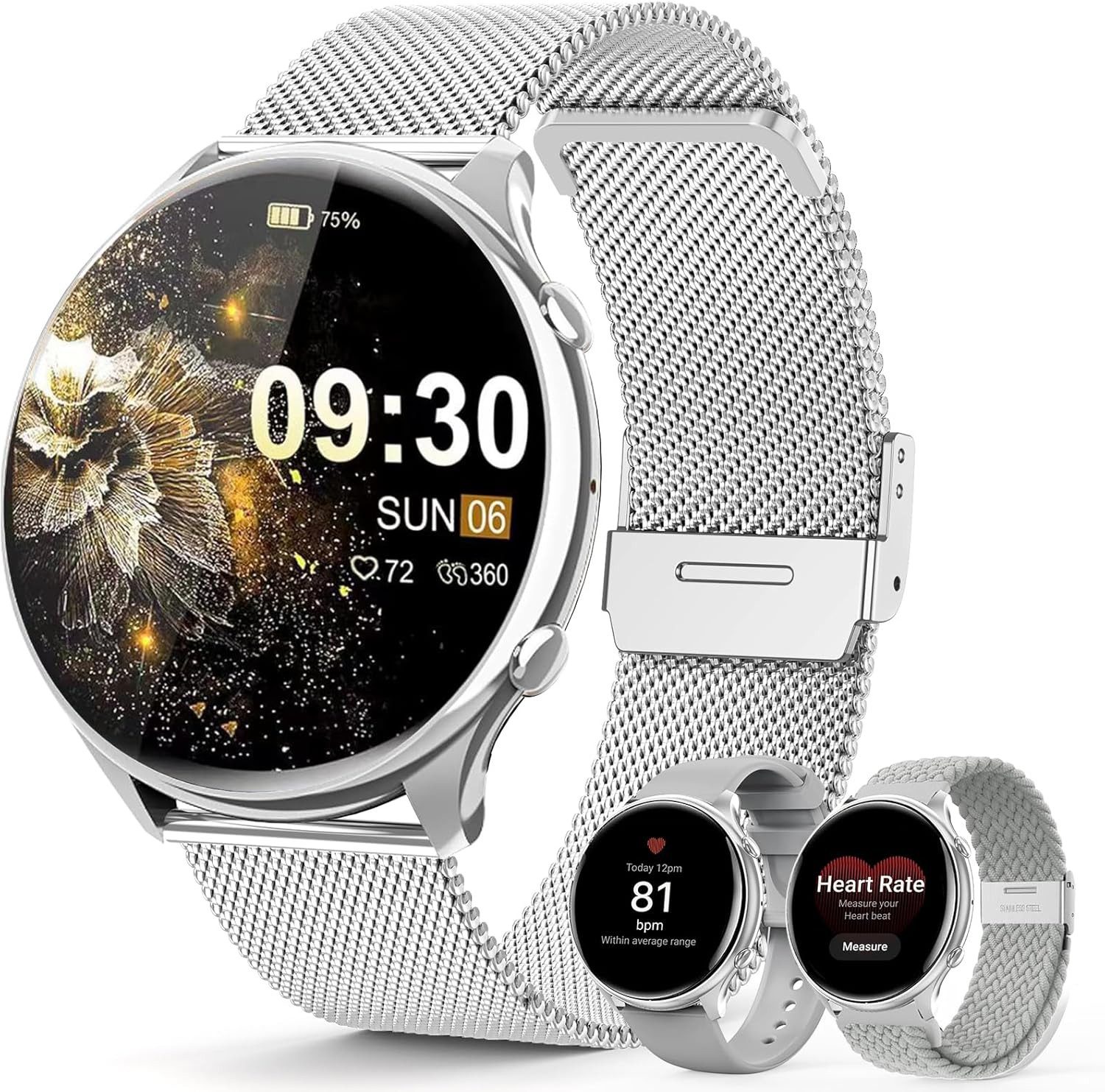 Damen's Telefonfunktion IP67 Wasserdicht Fitness Tracker Smartwatch