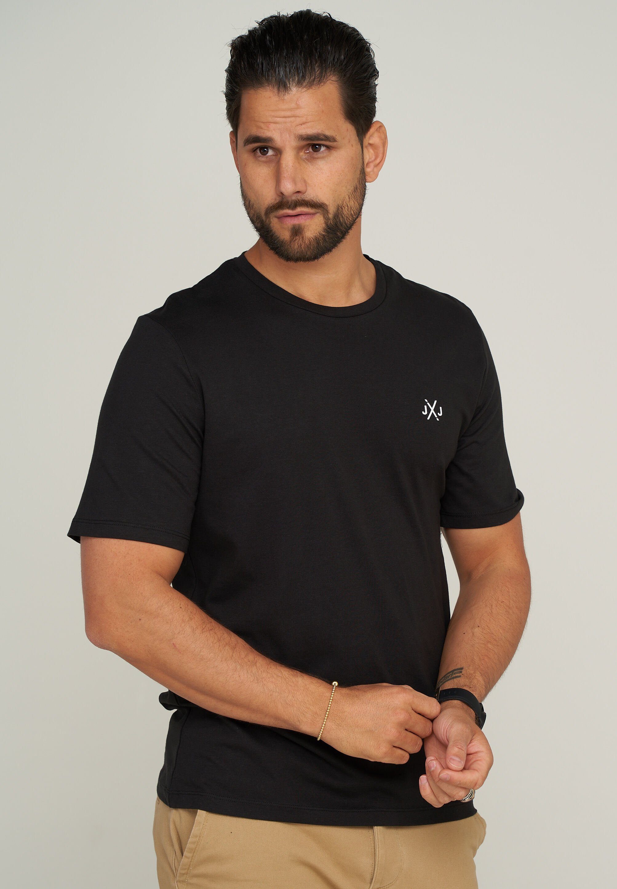 JJELIF SS CREW NECK Jones TEE Black Jack T-Shirt &