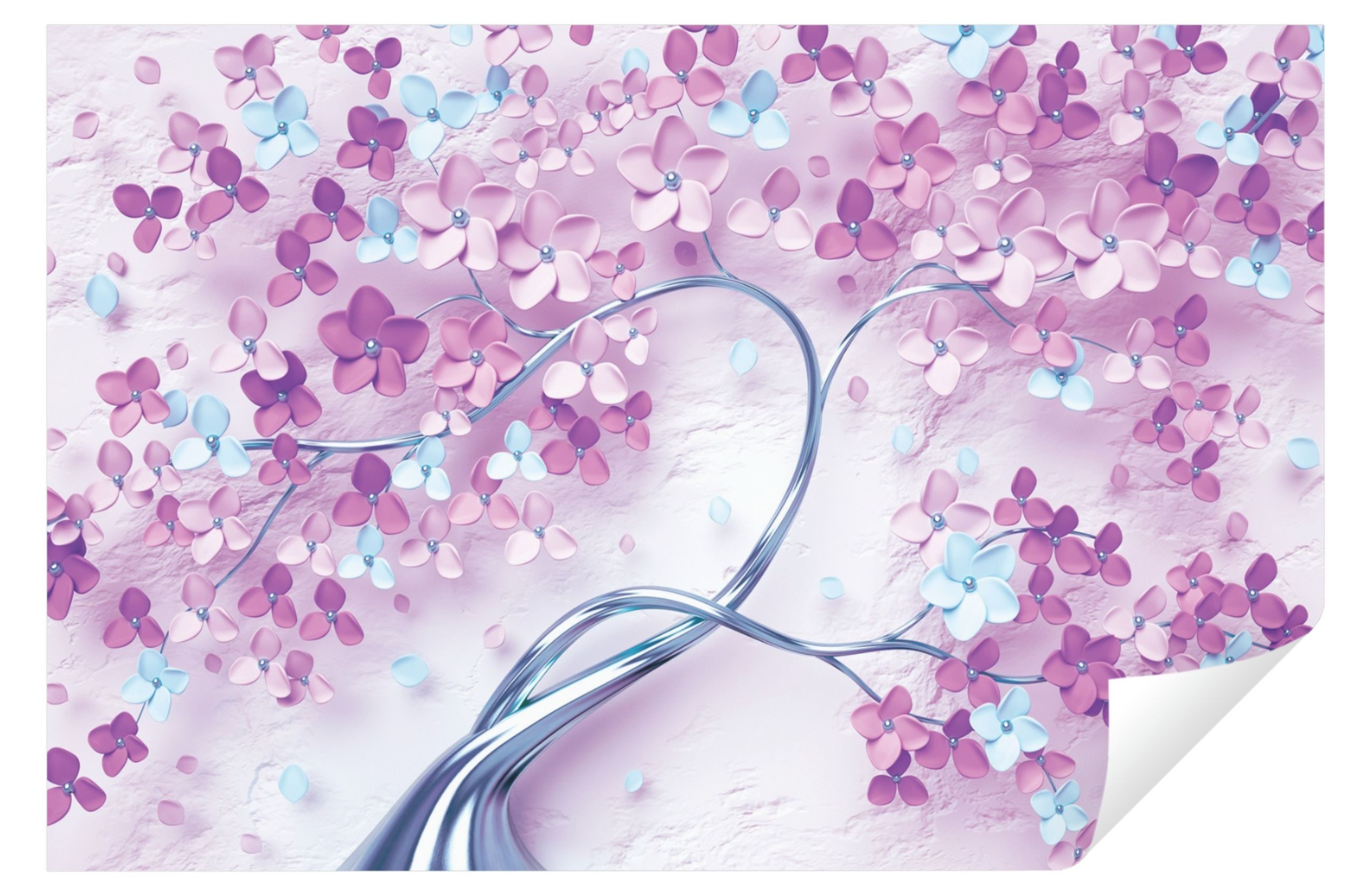 Wallarena Fototapete Blumen 3D EFFEKT Rosa Baum Vlies Tapete Wohnzimmer Sch günstig online kaufen