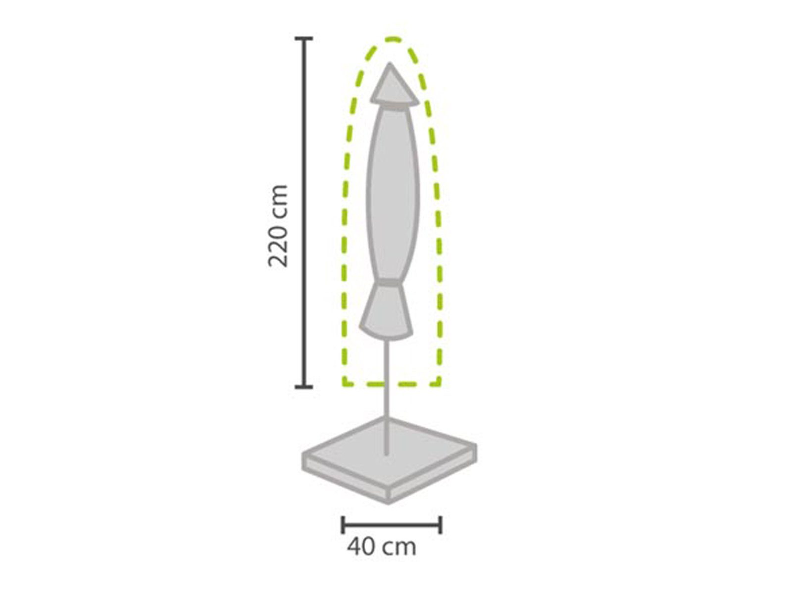 PEREL Sonnenschirm-Schutzhülle (1-St), Große Abdeckung für Garten-Schirm Abdeck-Haube bis Ø400cm Gartenmöbel