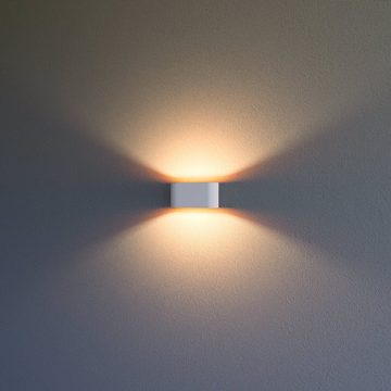 SSC-LUXon LED Wandleuchte JOBERO Wandlampe weiß gold Up & Down mit G9 LED warmweiß 2W, Warmweiß