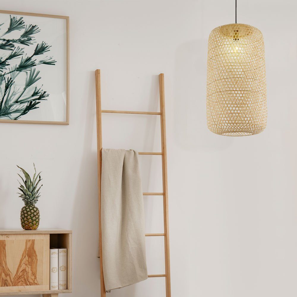 Design Deckenlampe nicht Pendelleuchte inklusive, im Leuchtmittel Pendelleuchte, etc-shop Wohnzimmer Bambus Boho