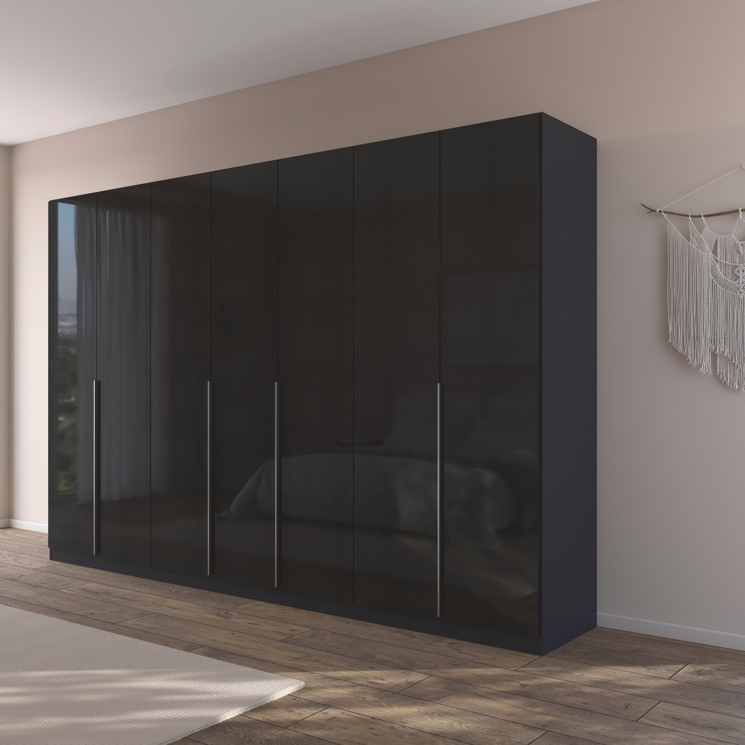 OTTO home Drehtürenschrank Kleiderschrank Schrank Garderobe AGORDO Schlafzimmer (in zwei Griff-Farben, Breiten 91-405 cm, Dekor- oder Hochglanzfront) durchdachte Innenausstattung, in 8 Breiten und 2 Höhen MADE IN GERMANY