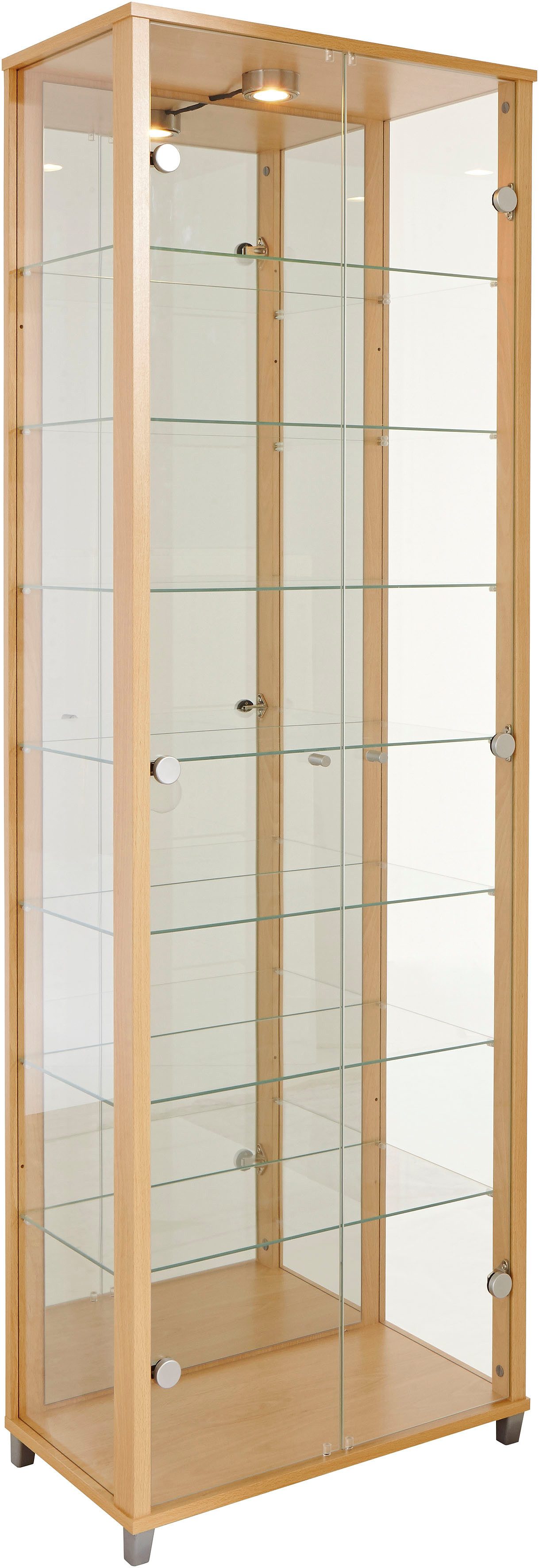fif möbel Vitrine OPTIMA Standvitrine/Glasvitrine 2x Glastür,perfekt für Sammler,Sammlervitrine