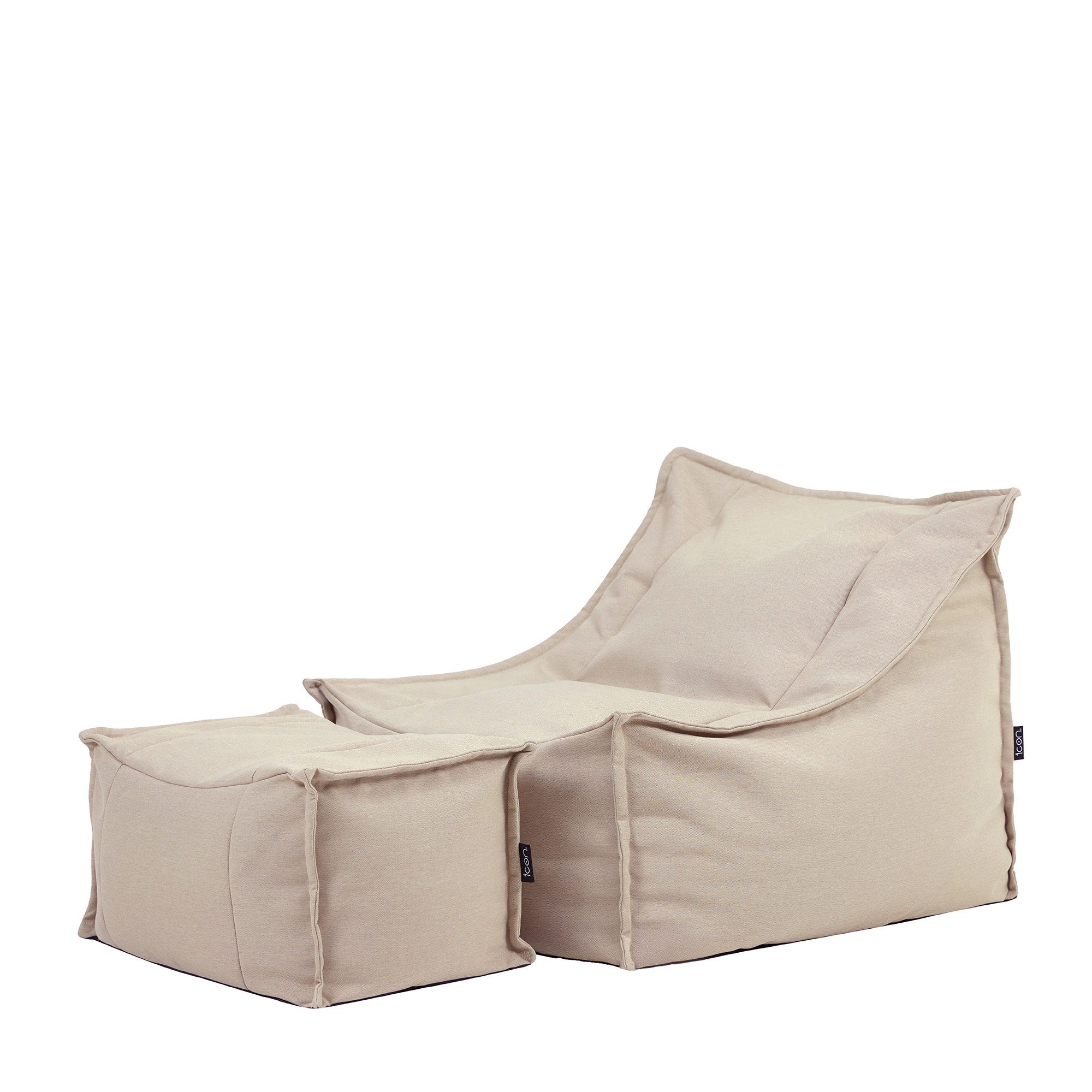 Sitzsack Sitzsack Sessel und Fußhocker aus Olefin für den Außenbereich „Alto"