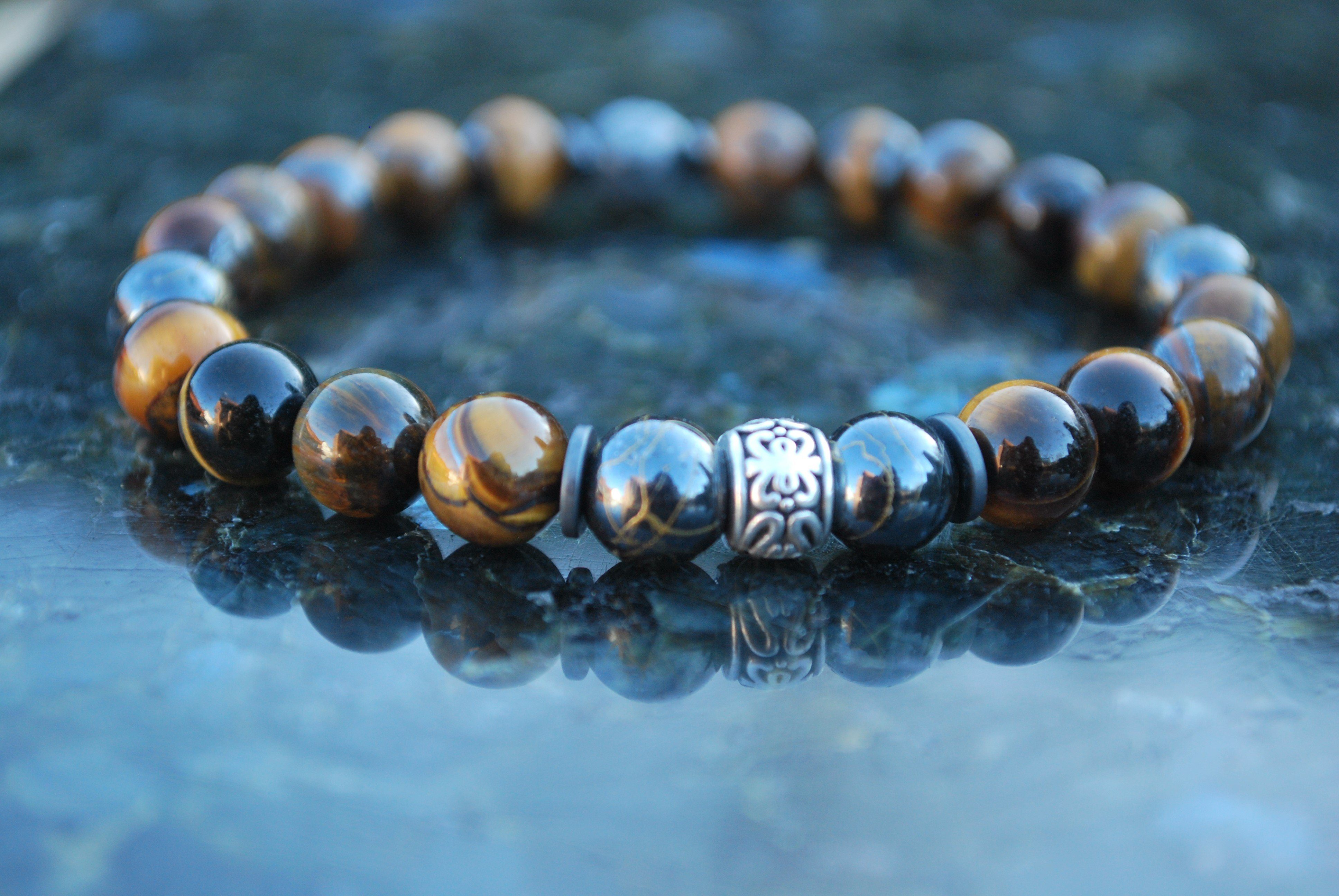 NAHLE Armband Naturstein Tigerauge Armband Partnerarmband Freundschaftsarmb günstig online kaufen