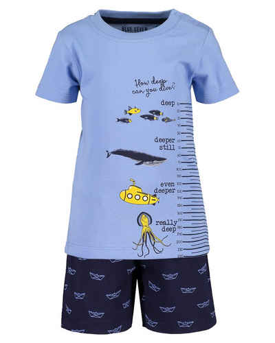 Blue Seven T-Shirt Blue Seven Baby Set mit Shorts und T-Shirt in blau aus reiner Baumwolle, mit Frontprint