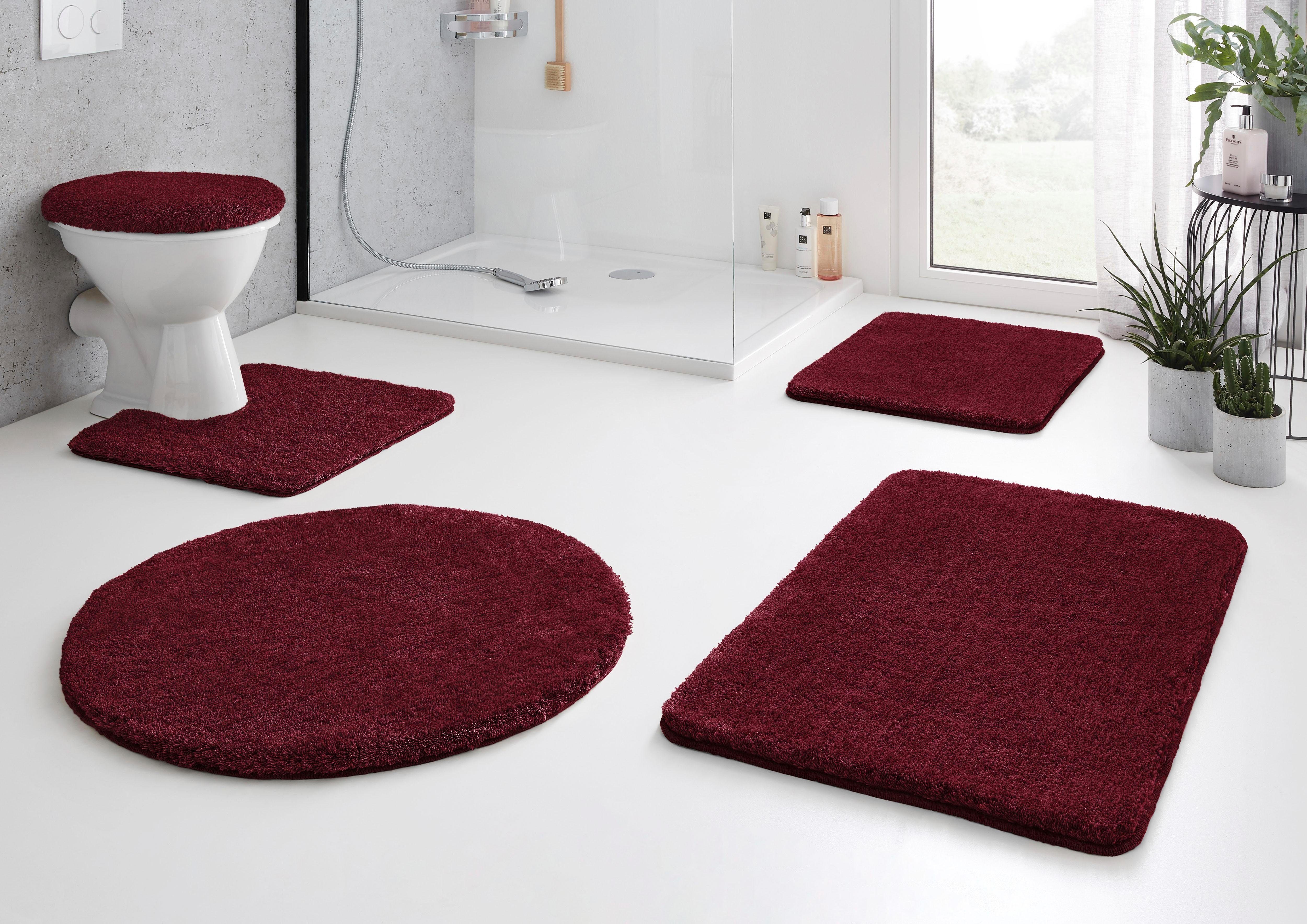 Kleine Wolke Badematte RELAX, Badvorleger, Badezimmer Teppich, Höhe 30 mm, rutschhemmend beschichtet, fußbodenheizungsgeeignet, Polyacryl, quadratisch, WC Vorleger mit Ausschnitt, Badteppich, meliert, rechteckig, rund & als Set erhältlich
