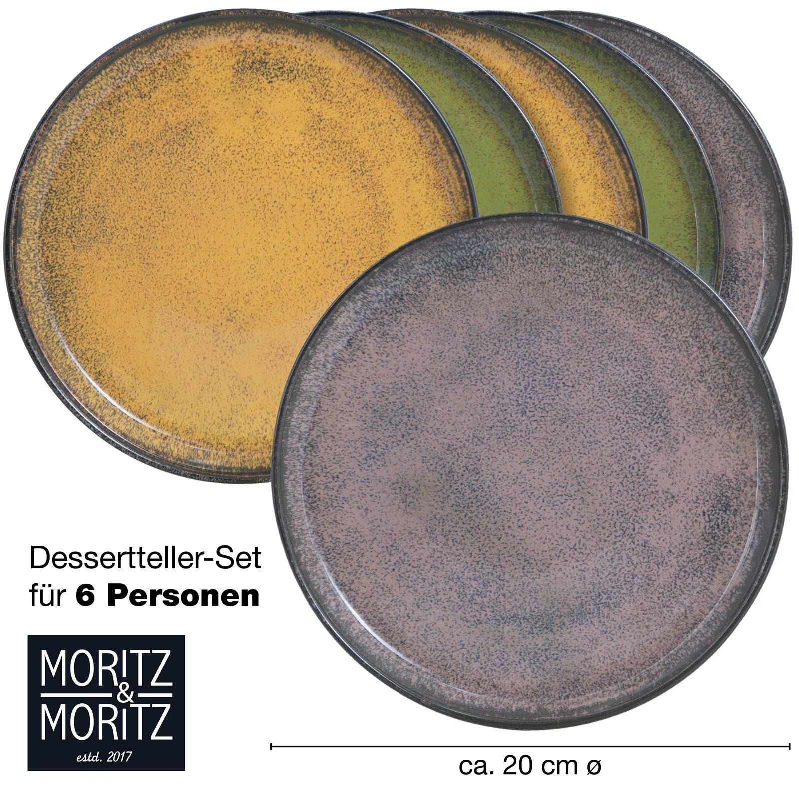 Moritz & Moritz Geschirr-Set VIDA Dessertteller für 6 Personen Vintage (6-tlg), 6 Personen, Porzellan, Spülmaschinengeeignet, Geschirrset Porzellan – Bild 5 von 5