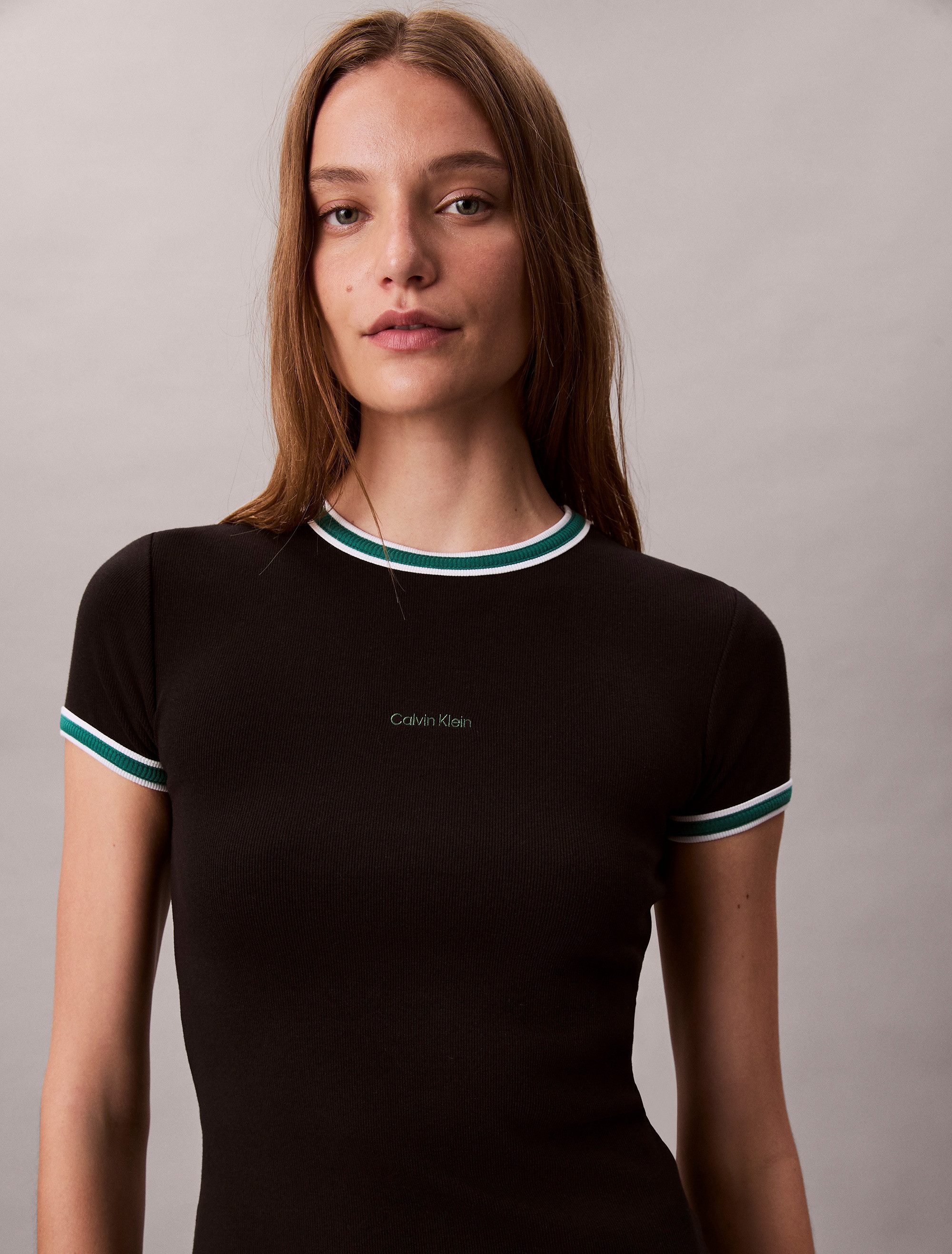 Calvin Klein Jeans Skaterkleid SS COLOR BLOCK COTTON RIB BABY T Mit Rundhalsausschnitt, regular fit