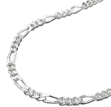 unbespielt Gliederarmband Armband Figarokette 2 x diamantiert 925 Silber 21 cm inklusive Schmuckbox, Silberschmuck für Damen und Herren