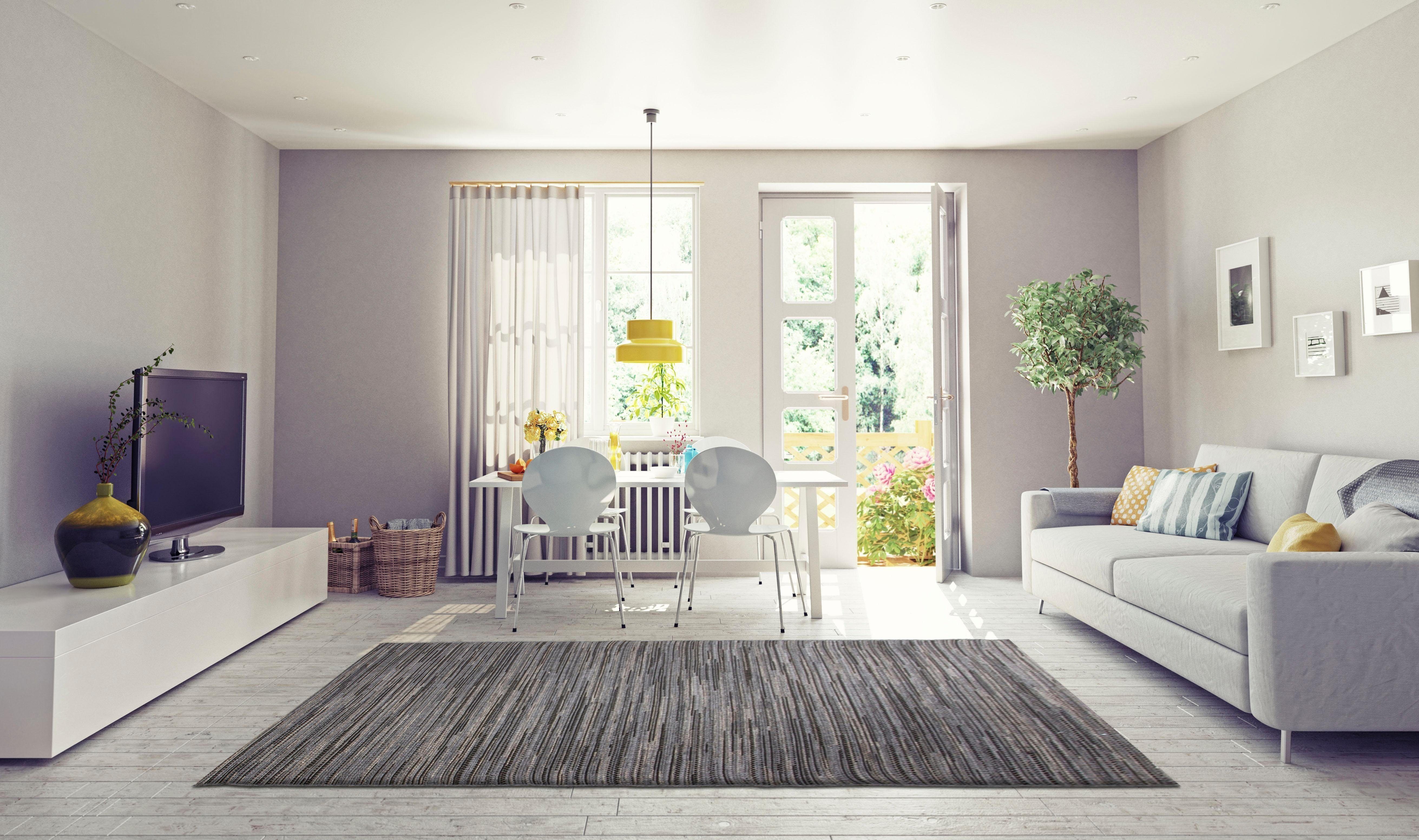 7 Sokol, Teppich Wohnzimmer mm, Höhe: geeignet, andas, Indoor rechteckig, grau Outdoor und