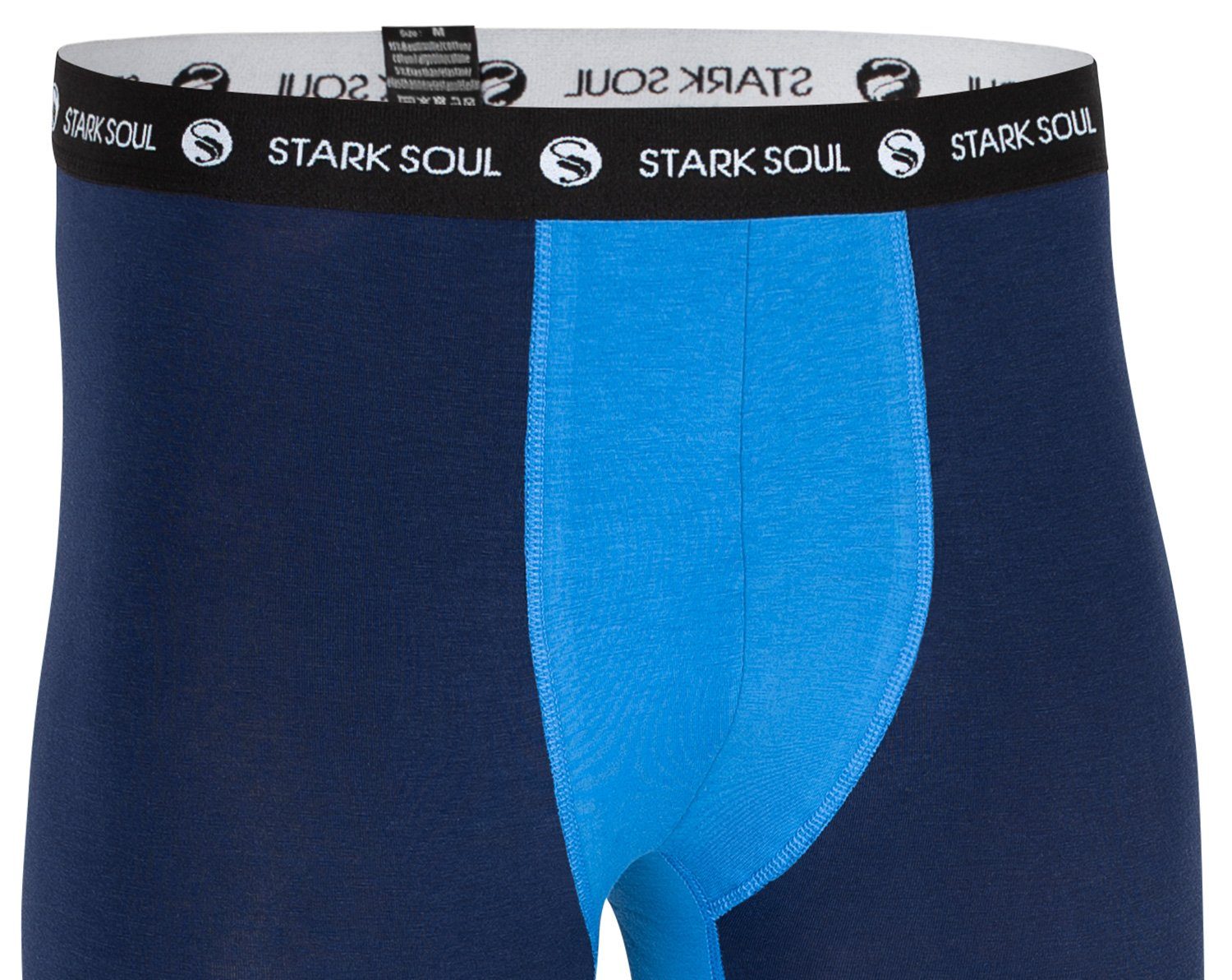 Long Lange Webbund Stark Unterhose Marine-Blau mit Logo Web-Gummibund John Soul® - weichem Unterhose Lange