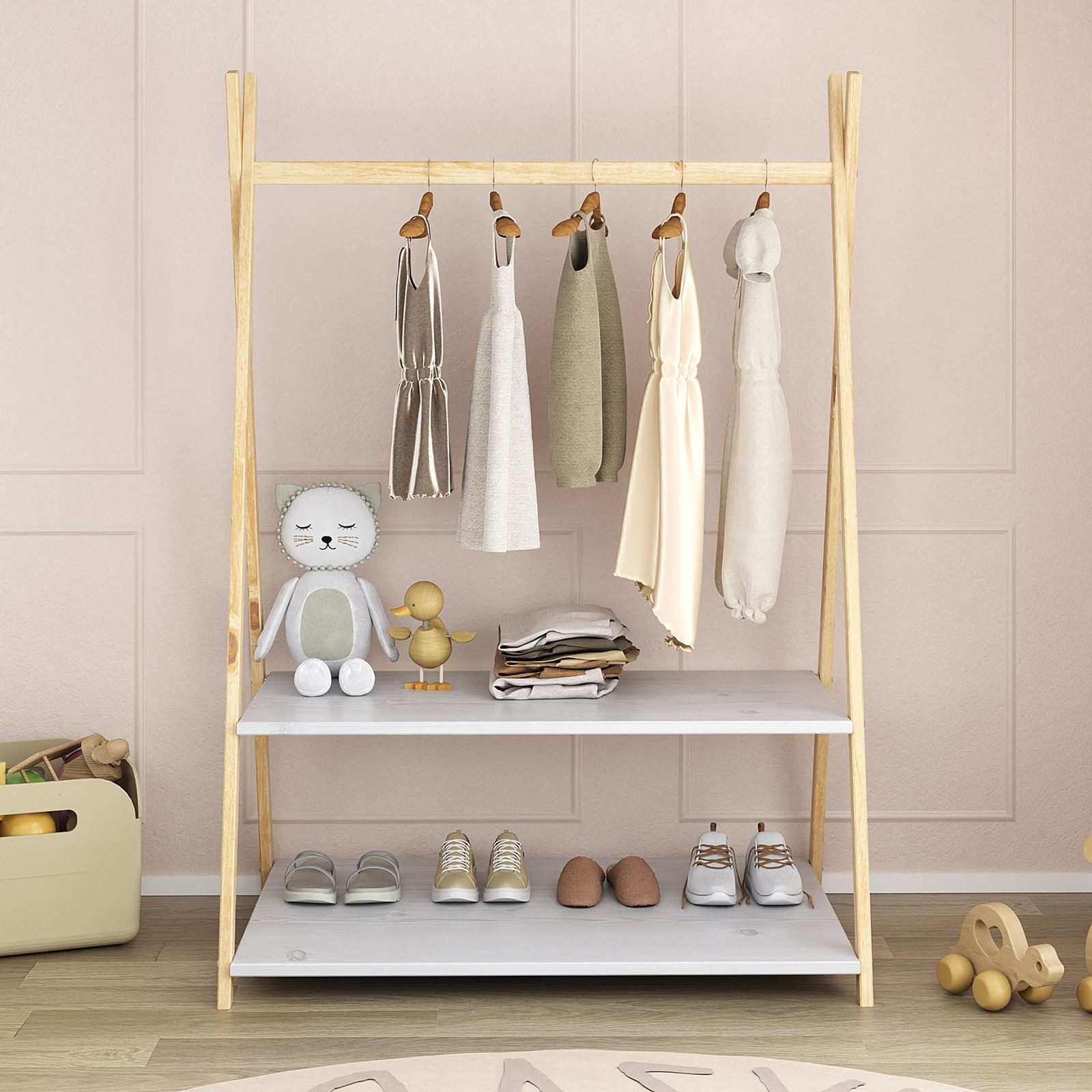 IDIMEX Kinderkleiderschrank DANILO Kindergarderobe freistehend Ablage günstig online kaufen