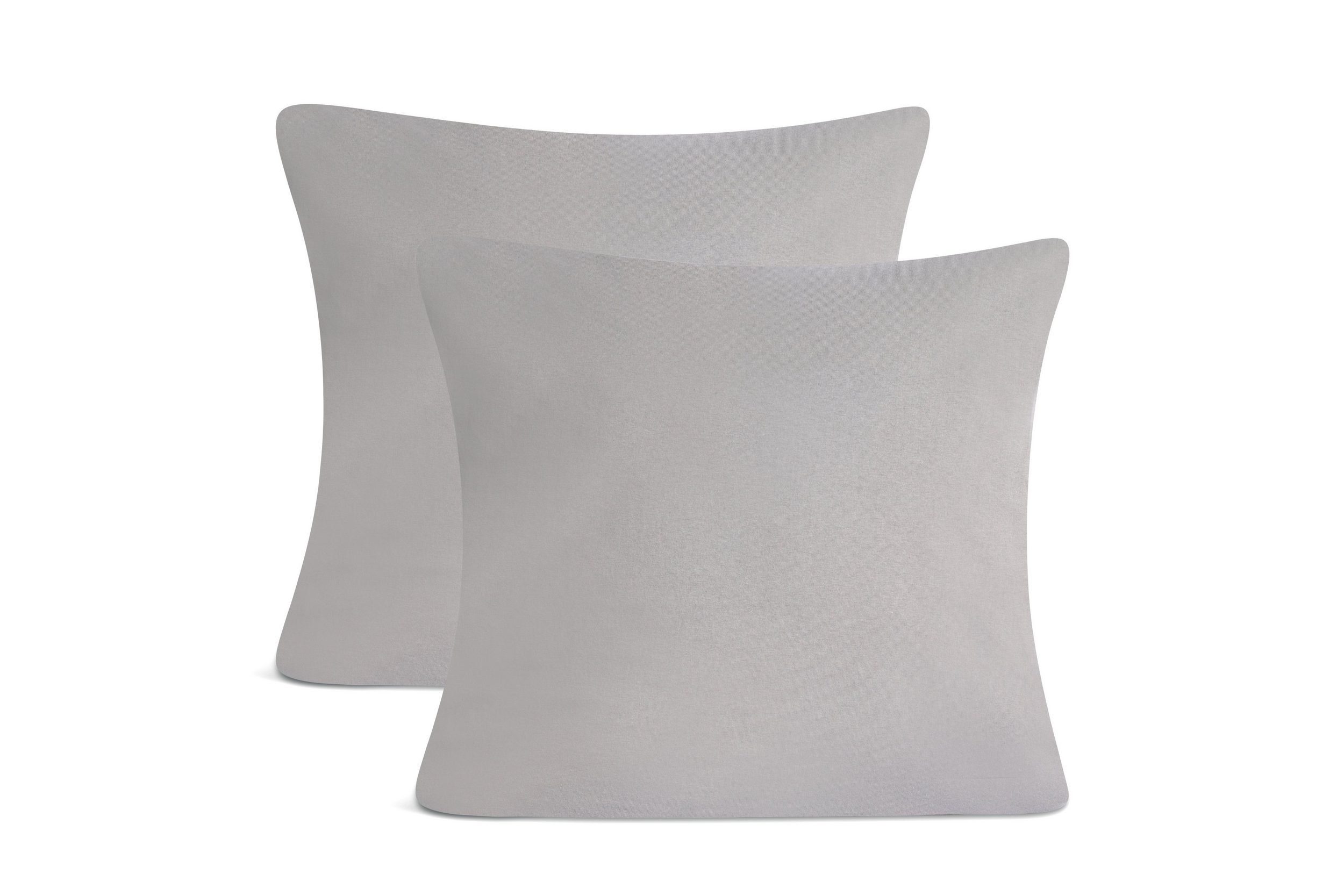 leevitex® Kissenbezüge Kissenbezug, 2er Set, feine Jersey-Qualität, 100% Baumwolle, robuster Reißverschluss