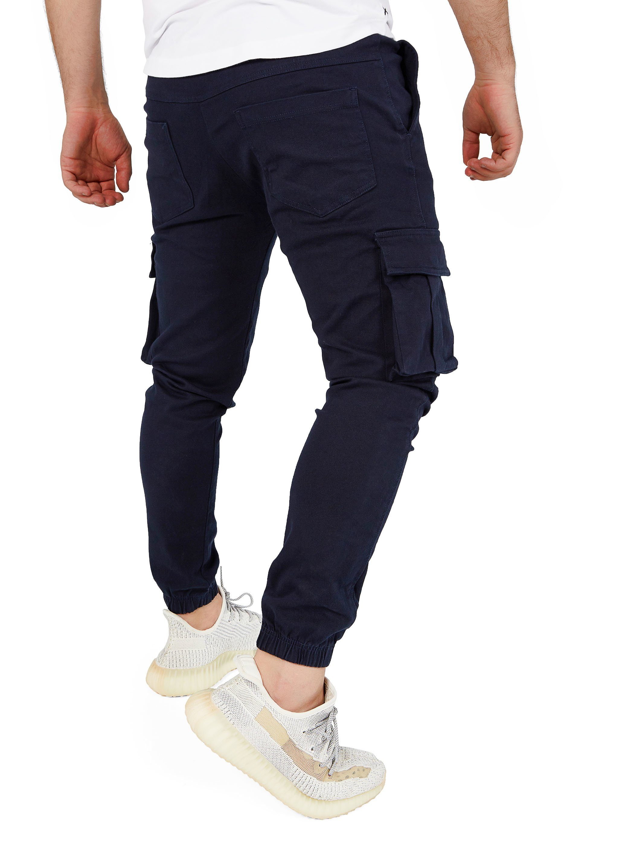 Pittman Cargohose Cargohosen Herren Chino Giga mit elastischem Bund, Cargotaschen