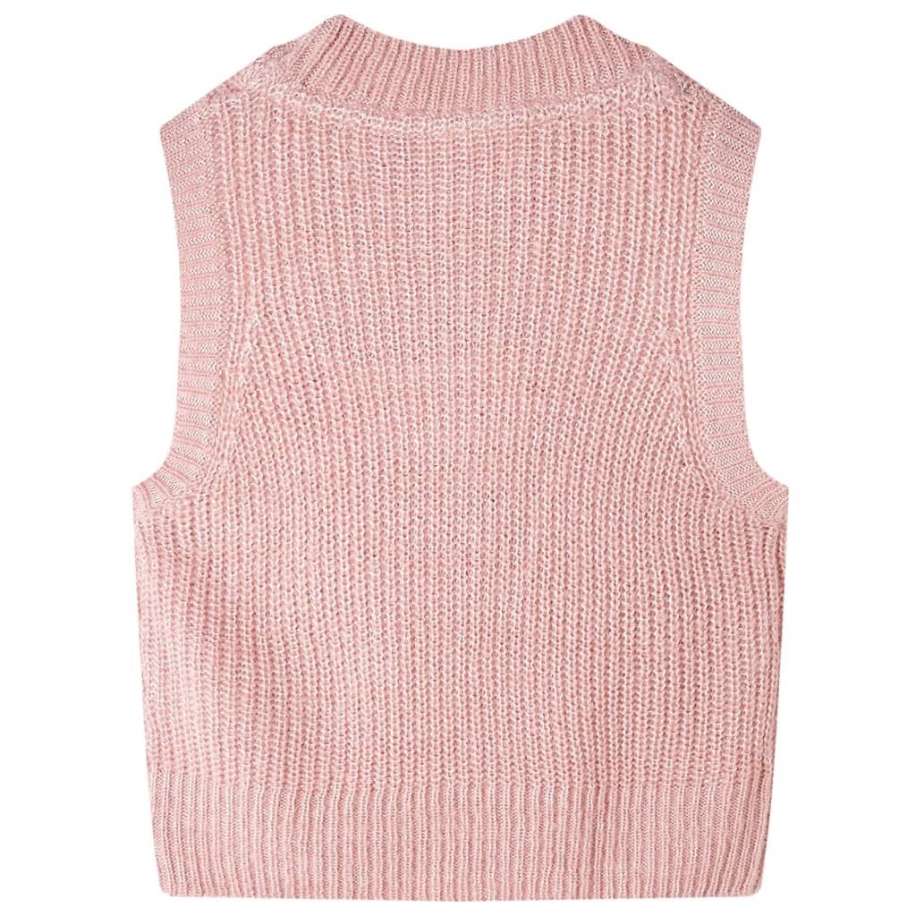 vidaXL Strickweste Kinder-Pulloverweste Gestrickt Hellrosa 104