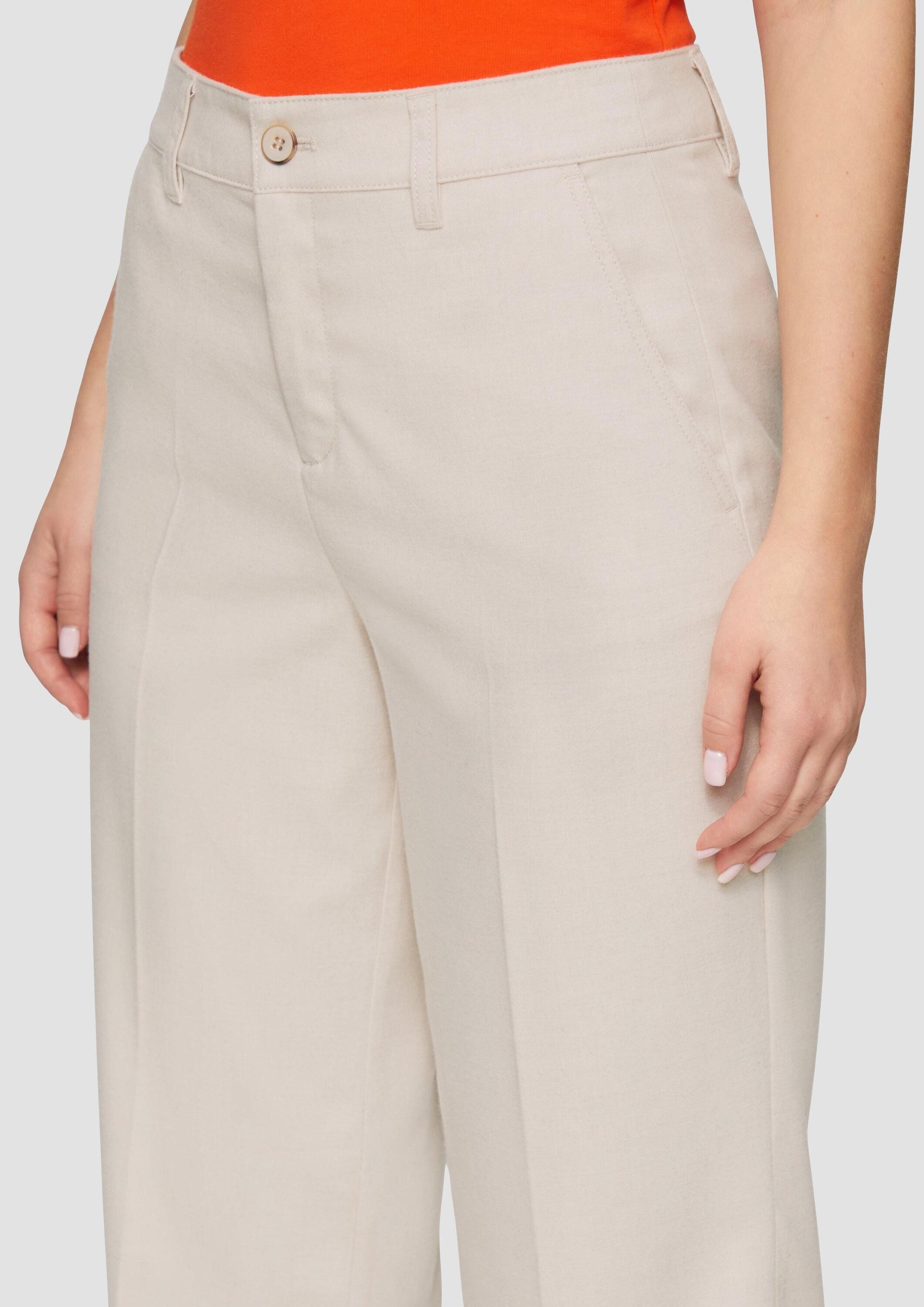 s.Oliver Chinos Hose Stoffhose mit Wide Leg und Bügelfalten