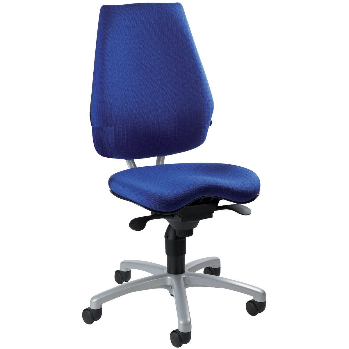 Drehstuhl Bürodrehstuhl ALUSTAR Basic ohne Armlehnen - blau Sicherheitsdoppelrol