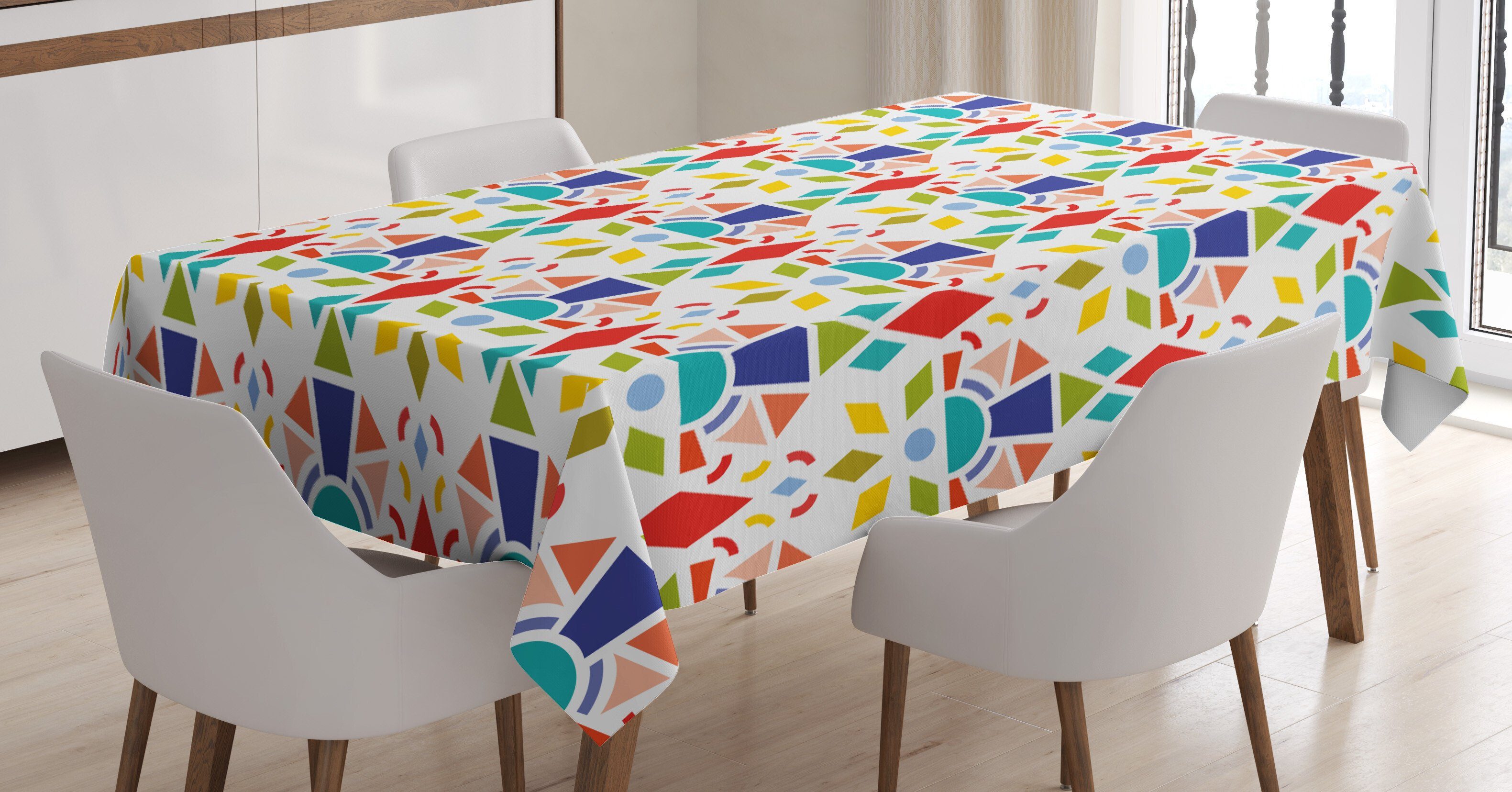 Entwurf Waschbar den Abstrakte Farbfest Klare Formen geeignet Außen Bereich Farben, Tischdecke Für Bunt Abakuhaus