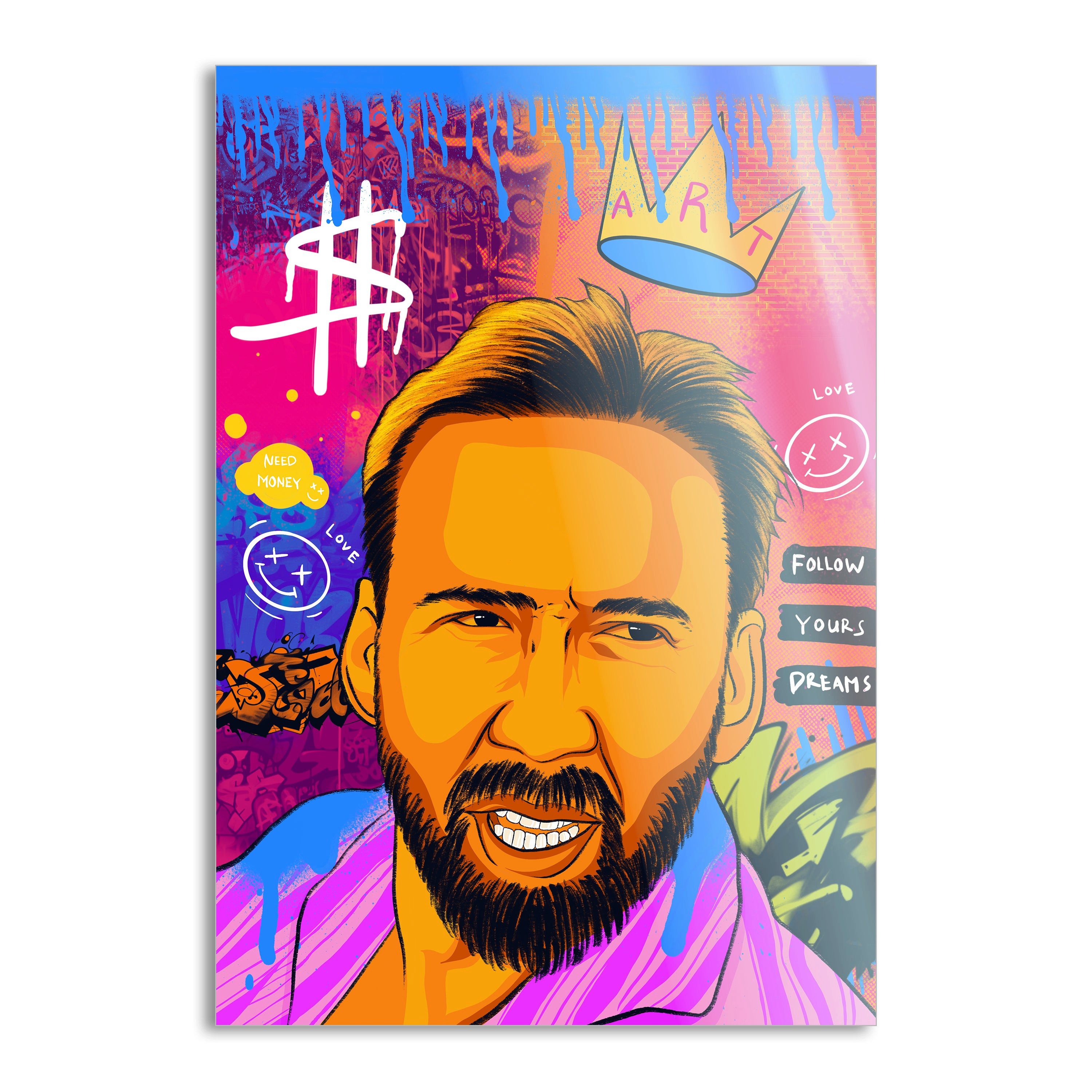 SimpleCanvas Wandbild Nicolas Pedro B - Leinwandbild Pop Art, Wandbild Pop Art, Portrait, Nicolas Pedro