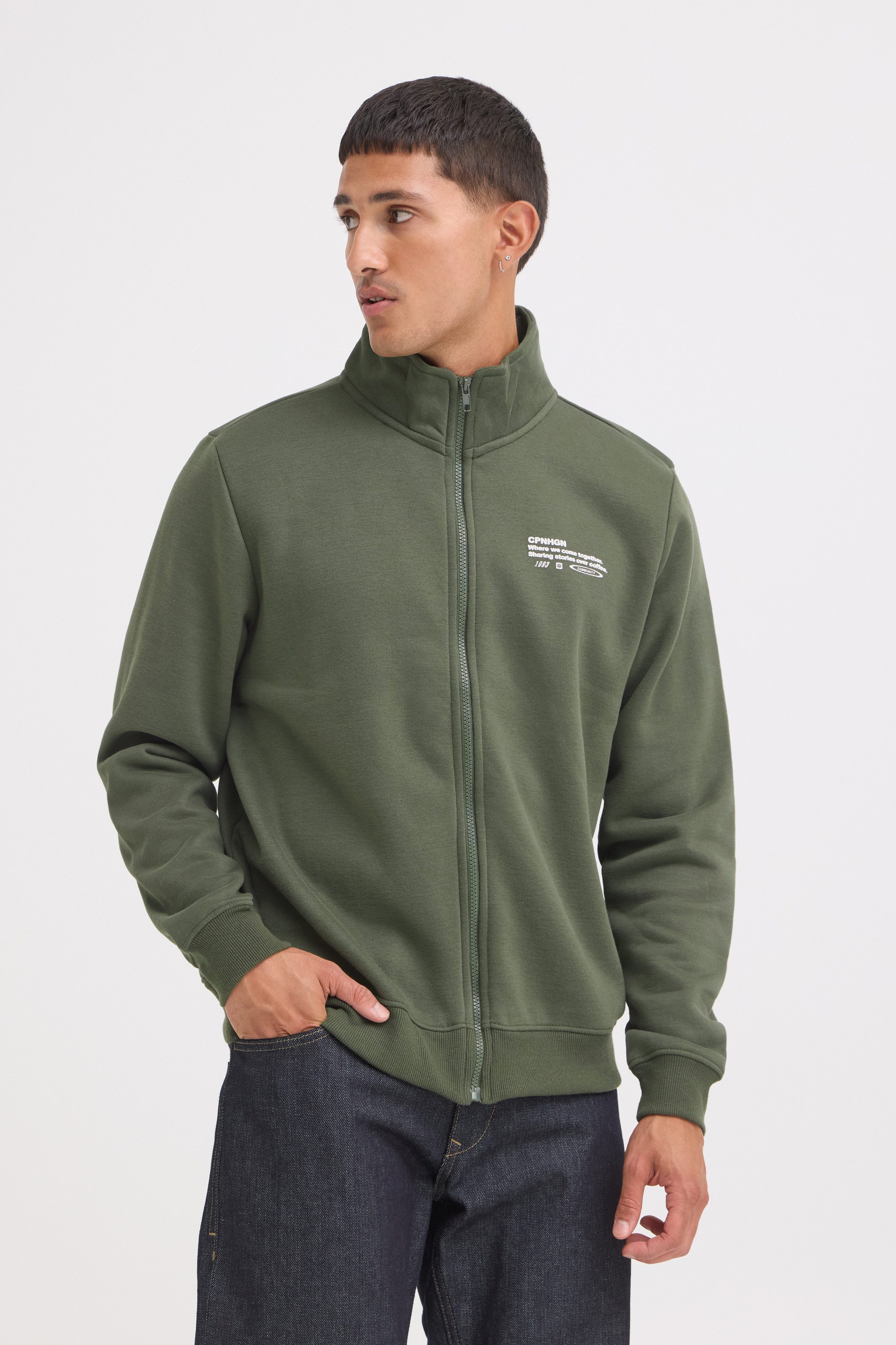 Blend Sweatjacke BHKENJI ZP CARDIGAN Materialmix, regular fit