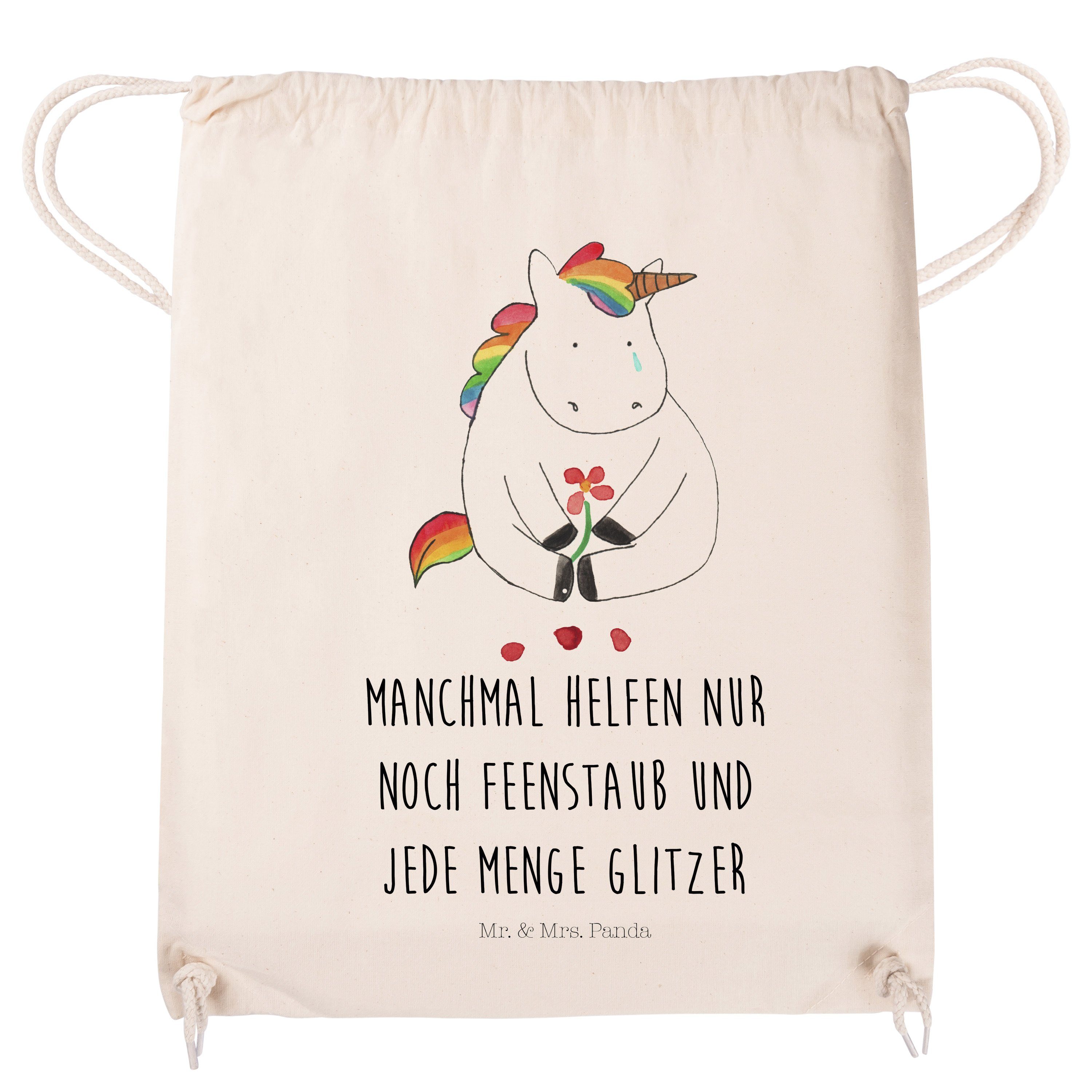 Pegasus, Panda Transparent Mrs. Stof Geschenk, Einhorn Sporttasche - & Deko, (1-tlg) - Einhorn Traurig Mr.
