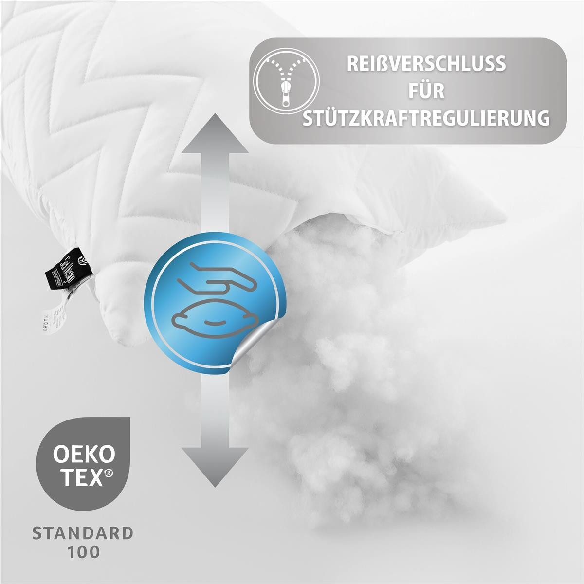 SEI Design Bettdecke + Kopfkissen Bett-SET Bettdecke Steppdecke leicht 135x200 + Kopfkissen 80x80, Füllung: Polyester, kochfest