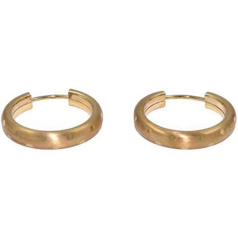 Firetti Paar Creolen Schmuck Geschenk Gold 585 Ohrschmuck Ohrringe Basic, Made in Germany