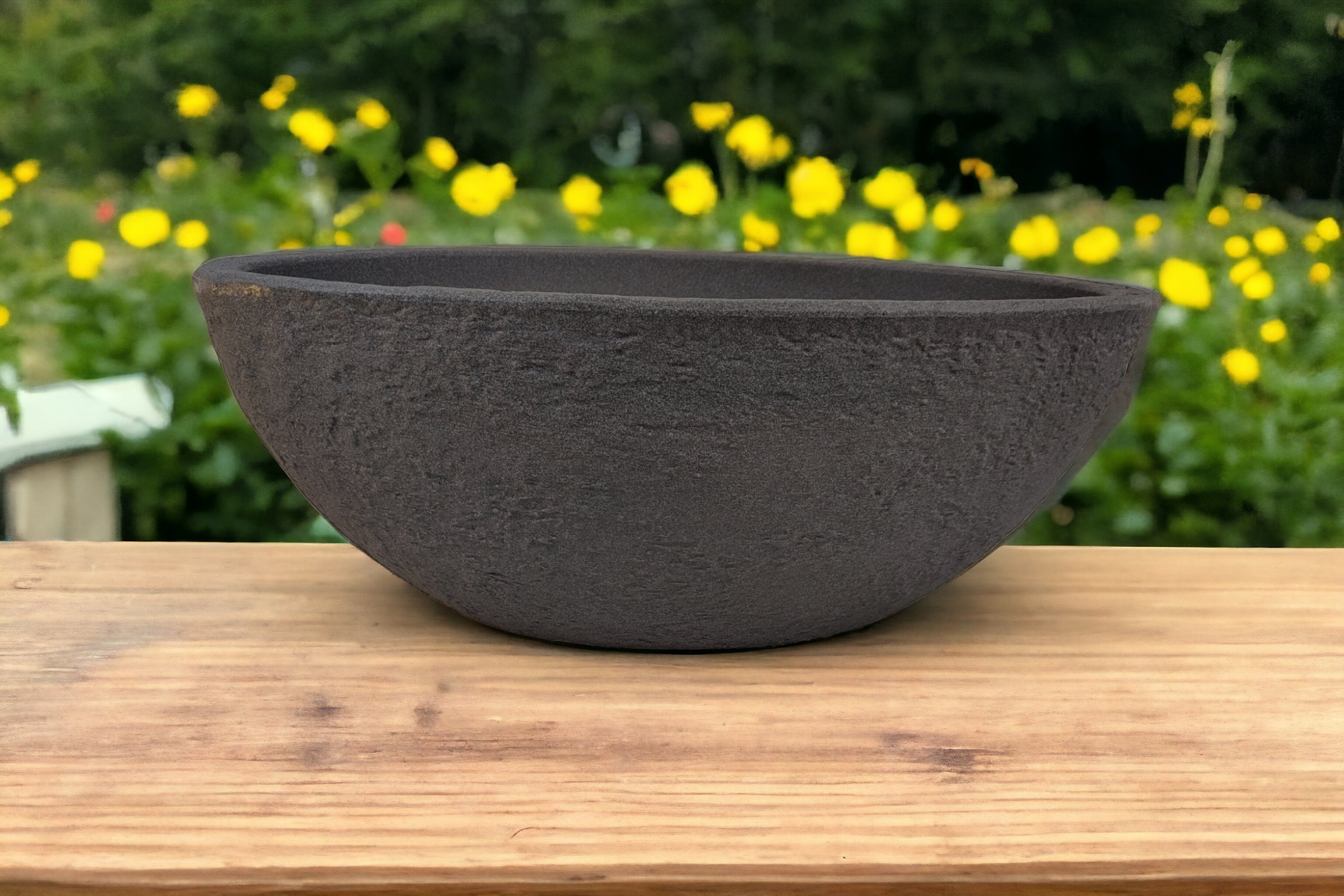 sesua Pflanzschale Pflanzschale oval grau Pflanztopf Steinoptik Kunststoff 60cm (1 St)