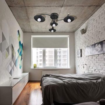 ZMH Deckenleuchten E27 Vintage Schwarz 4 Flammig Industriel Innen Schlaf Küchen modern, LED wechselbar, Esszimmerlampe Wohnzimmer Beleuchtung - ohne Leuchtmittel