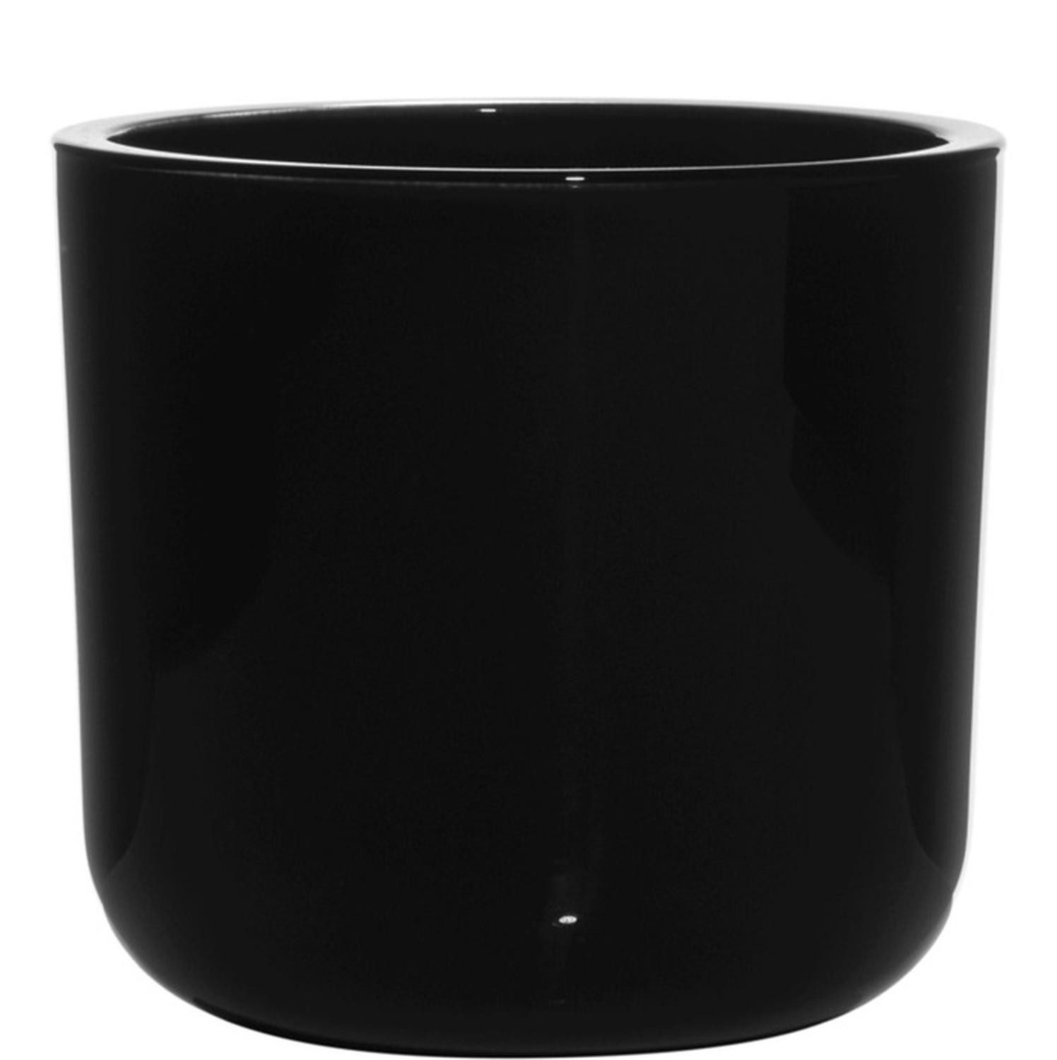 INNA-Glas Kerzenhalter Nick aus Glas, schwarz, 13cm, Ø14cm