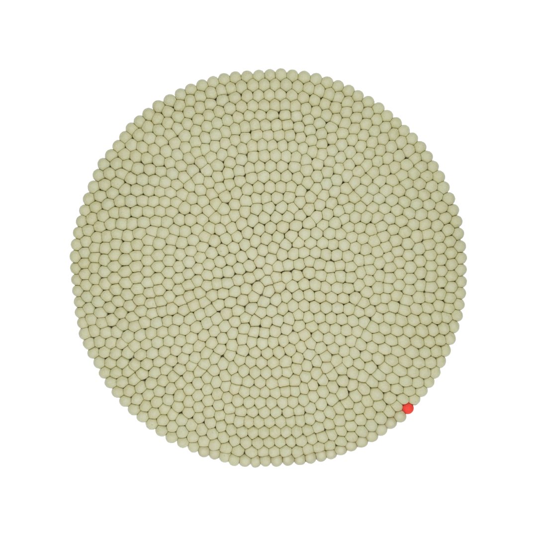 myfelt Teppich Big One Filzkugelteppich Rund ø 140 cm Hellgrün, Rund