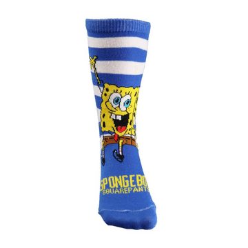 Spongebob Schwammkopf Langsocken Spongebob Schwammkopf lange Kinder Socken 2er Pack Gr. 23 bis 34