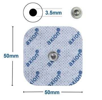 Axion Elektrodenpads passend zu Sanitas, Beurer- Set 10x5cm-4x, 5x5cm-8x, 3.5mm Druckknopf, 12 St.,selbstklebende Elektroden für TENS EMS Geräte