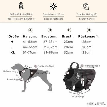 Monkimau Hunde-Geschirr Hundegeschirr taktische Sicherheitsweste - XL in schwarz