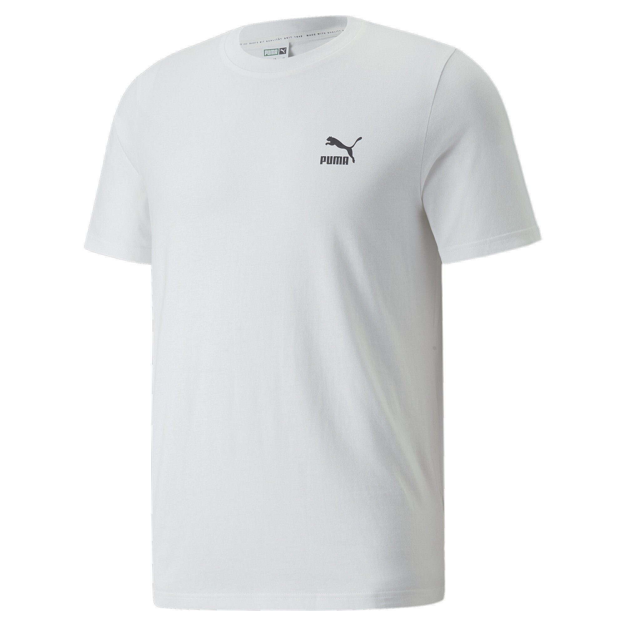 White Herren T-Shirt Small PUMA Logo Classic T-Shirt