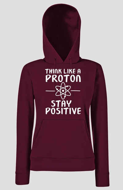 Youth Designz Kapuzenpullover »Stay Positive like a Proton Damen Hoodie Pullover« mit lustigen Physik Frontprint