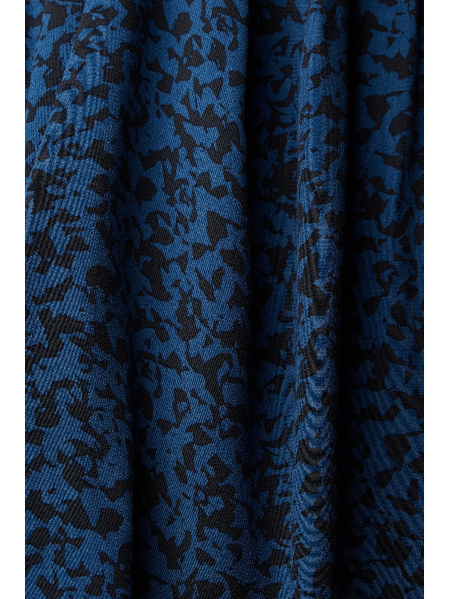 BLUE PETROL Minikleid Viskose aus mit V-Ausschnitt Minikleid Gemustertes Esprit