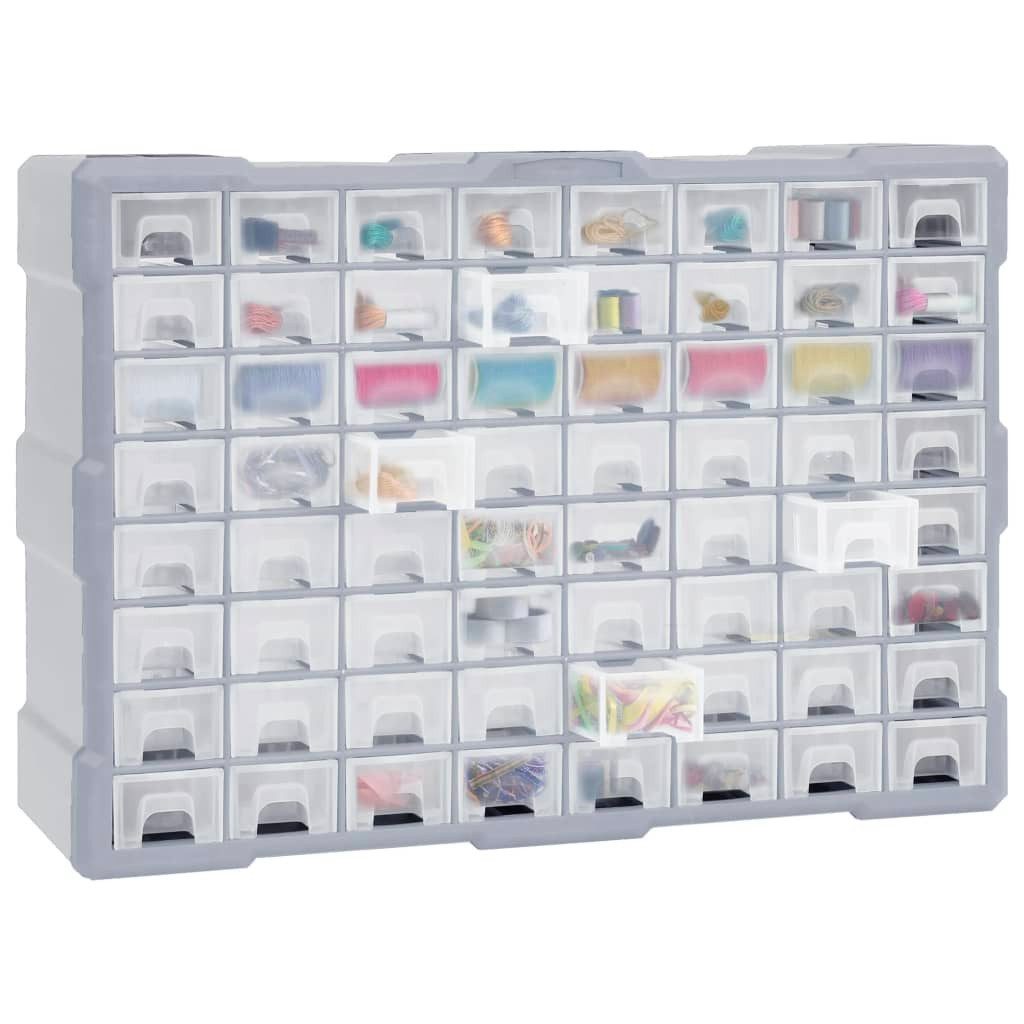 vidaXL Werkzeugkoffer 64 Schubladen Multi-Schubladen-Organizer mit 64 Schubladen 52x16x37,5